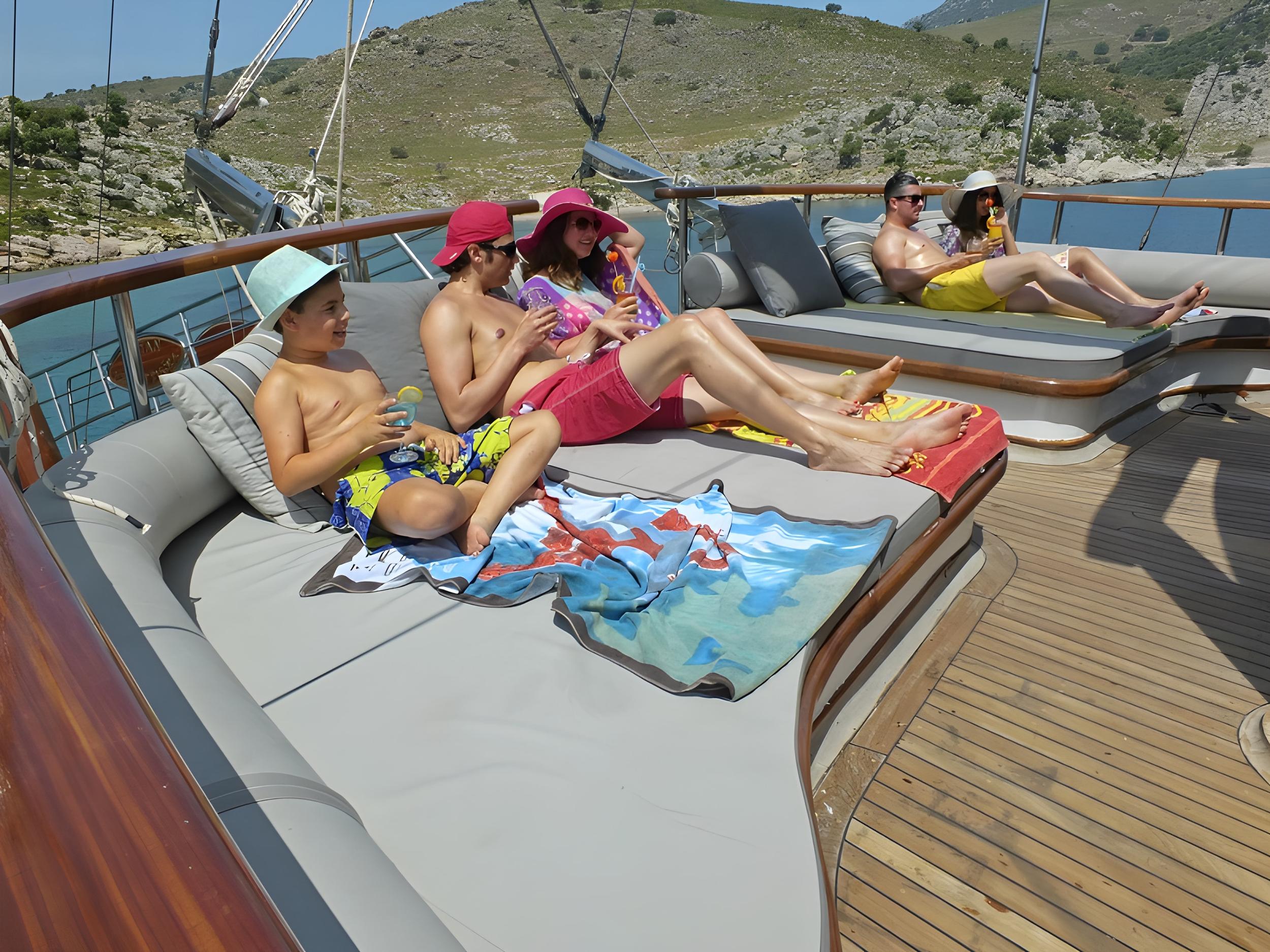 Kaptan Mehmet Bugra gulet amenities exterior deck in Türkiye