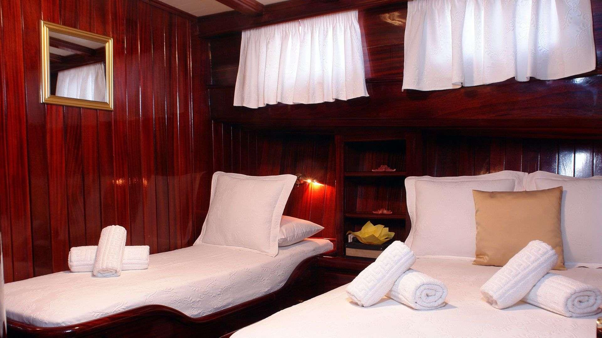 Erato gulet accommodation interior cabin in Greece