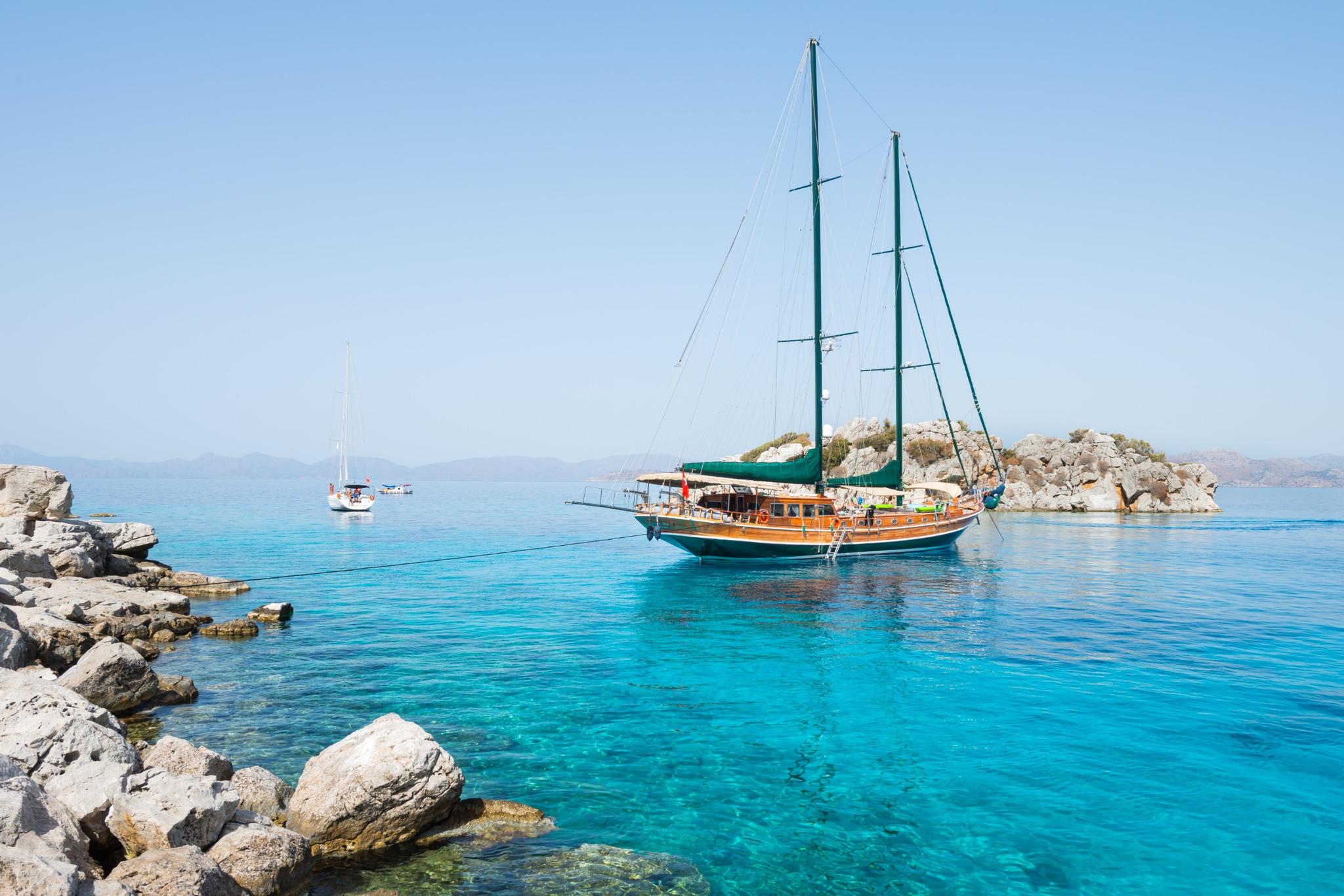 Ros Mare gulet amenities aerial view in Türkiye