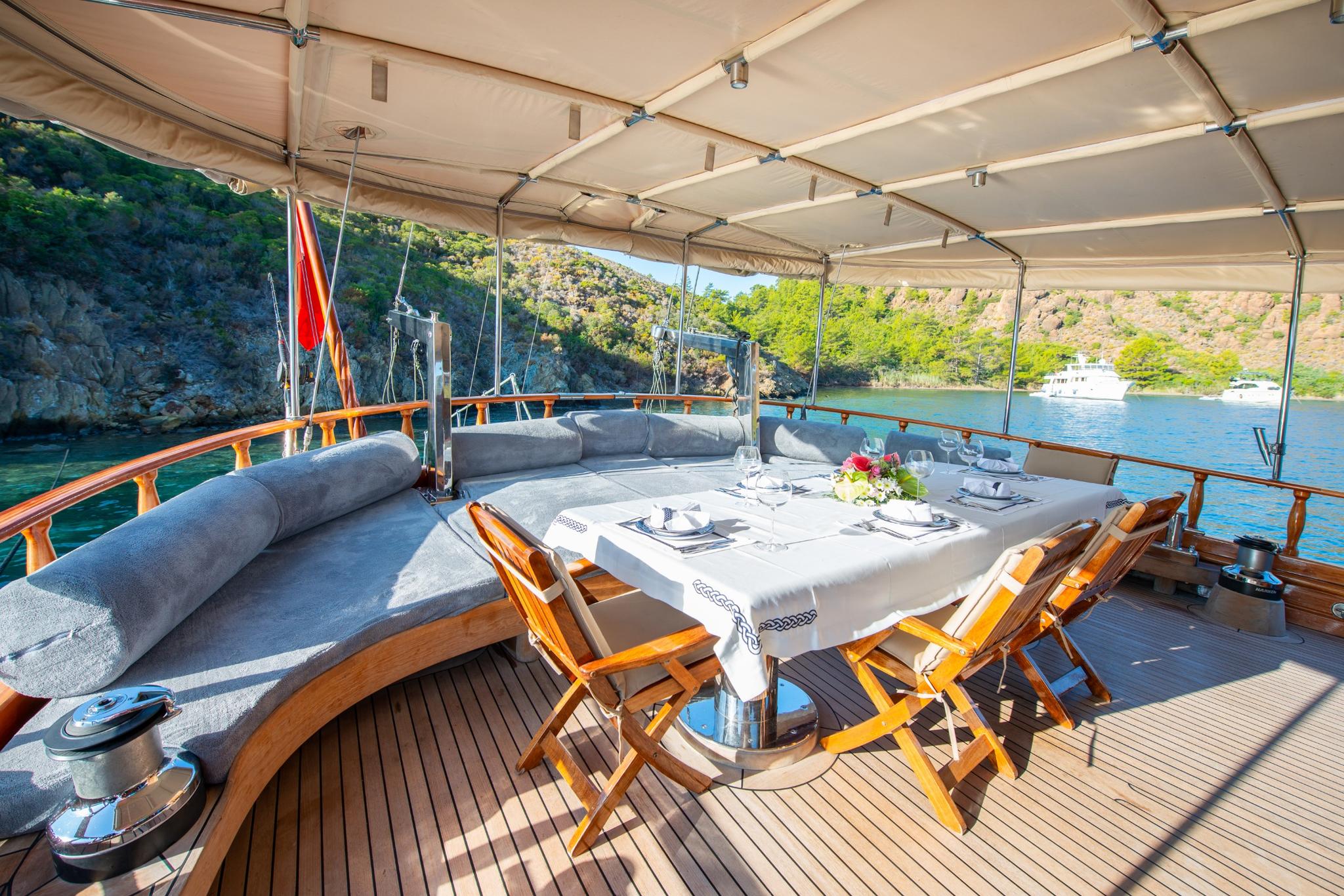 Ros Mare gulet amenities exterior deck in Türkiye
