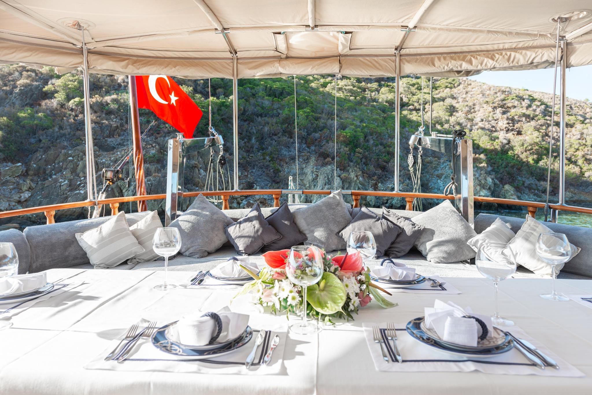 Ros Mare gulet amenities exterior deck in Türkiye