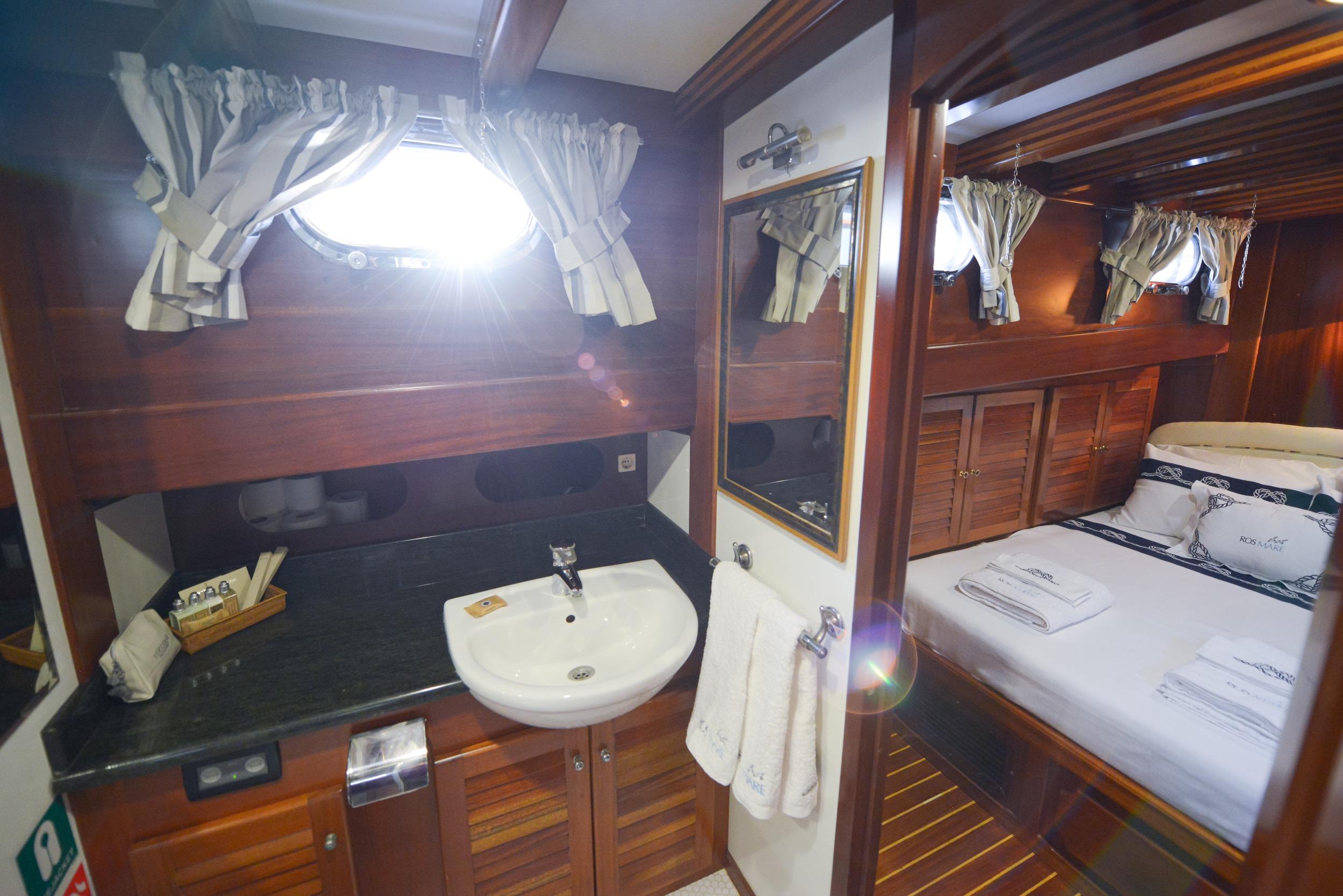 Ros Mare gulet accommodation interior cabin in Türkiye