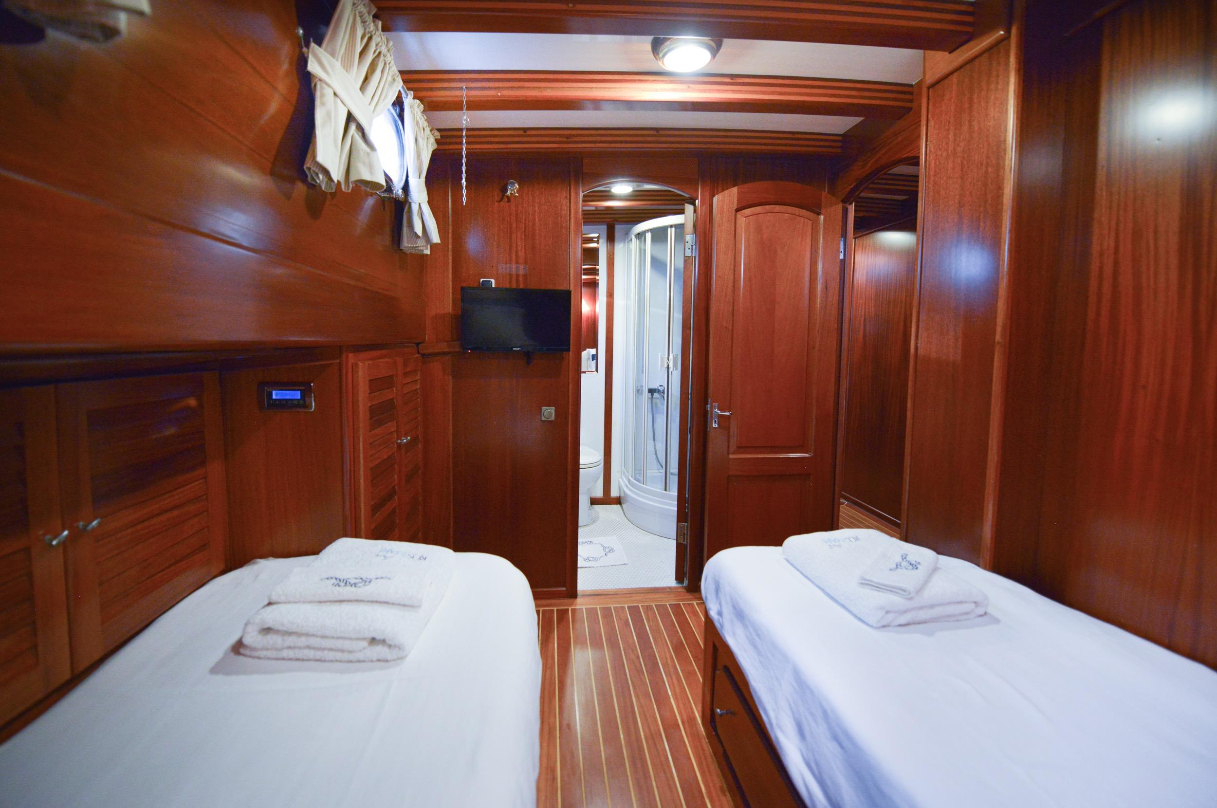 Ros Mare gulet accommodation interior cabin in Türkiye
