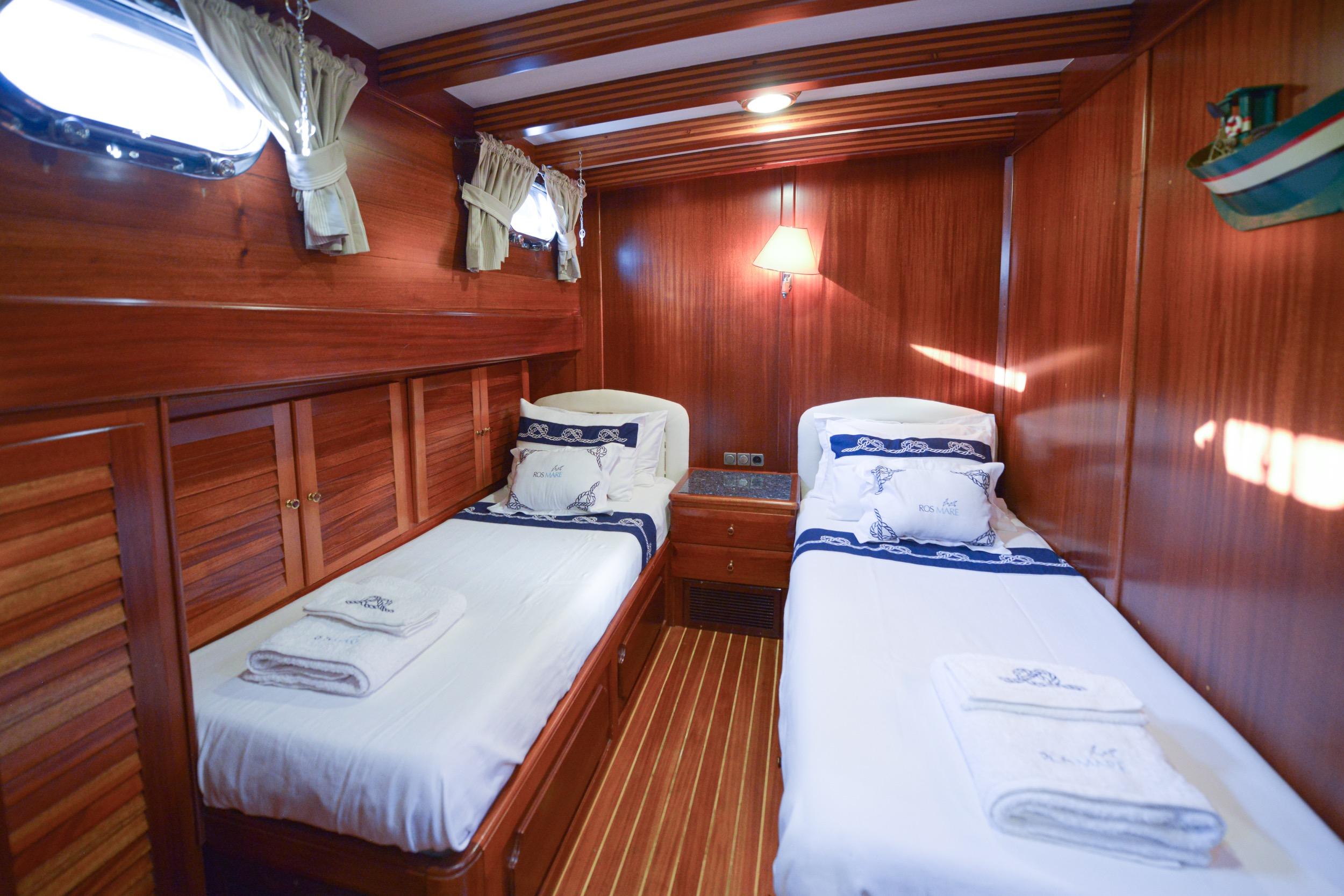 Ros Mare gulet accommodation interior cabin in Türkiye