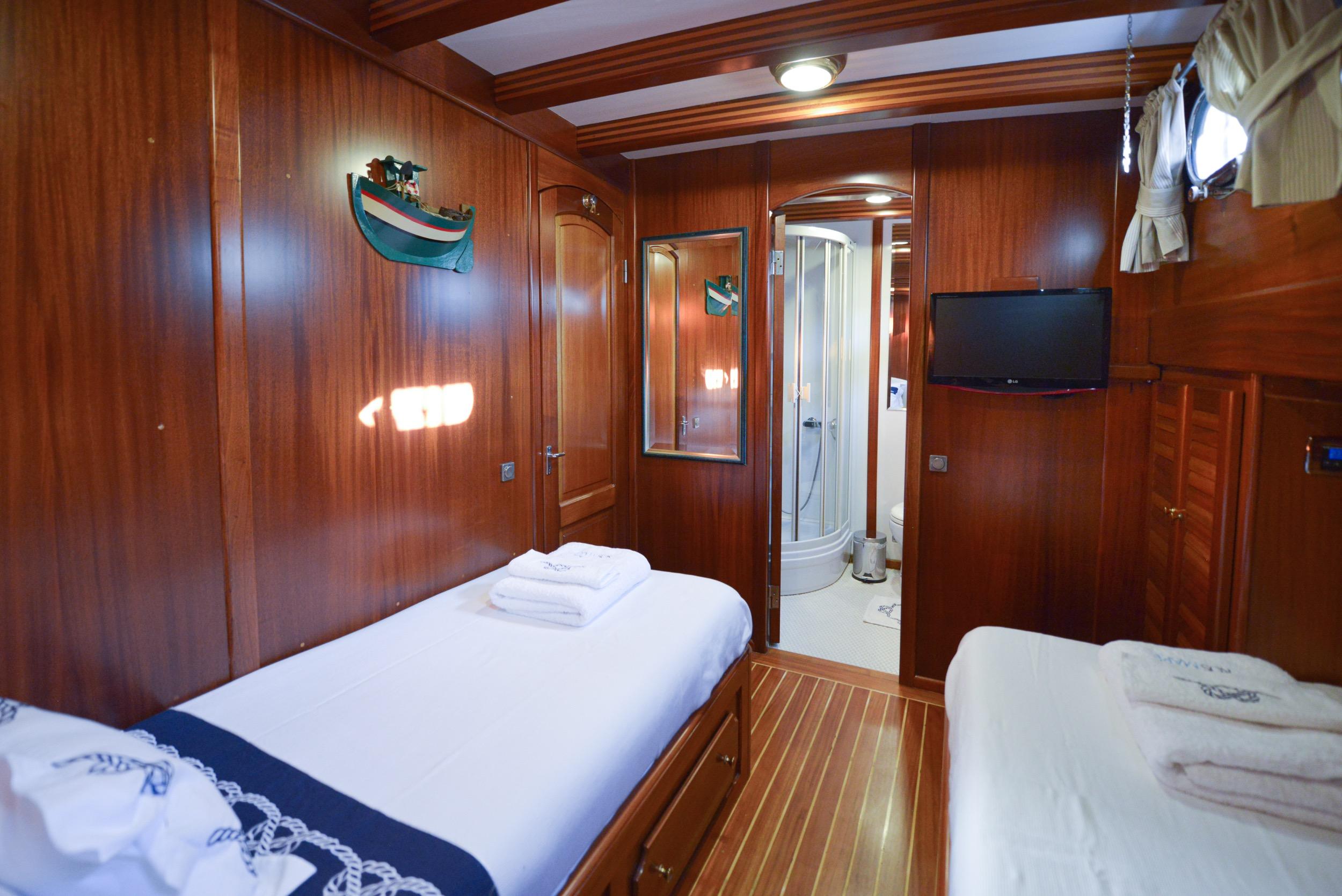 Ros Mare gulet accommodation interior cabin in Türkiye