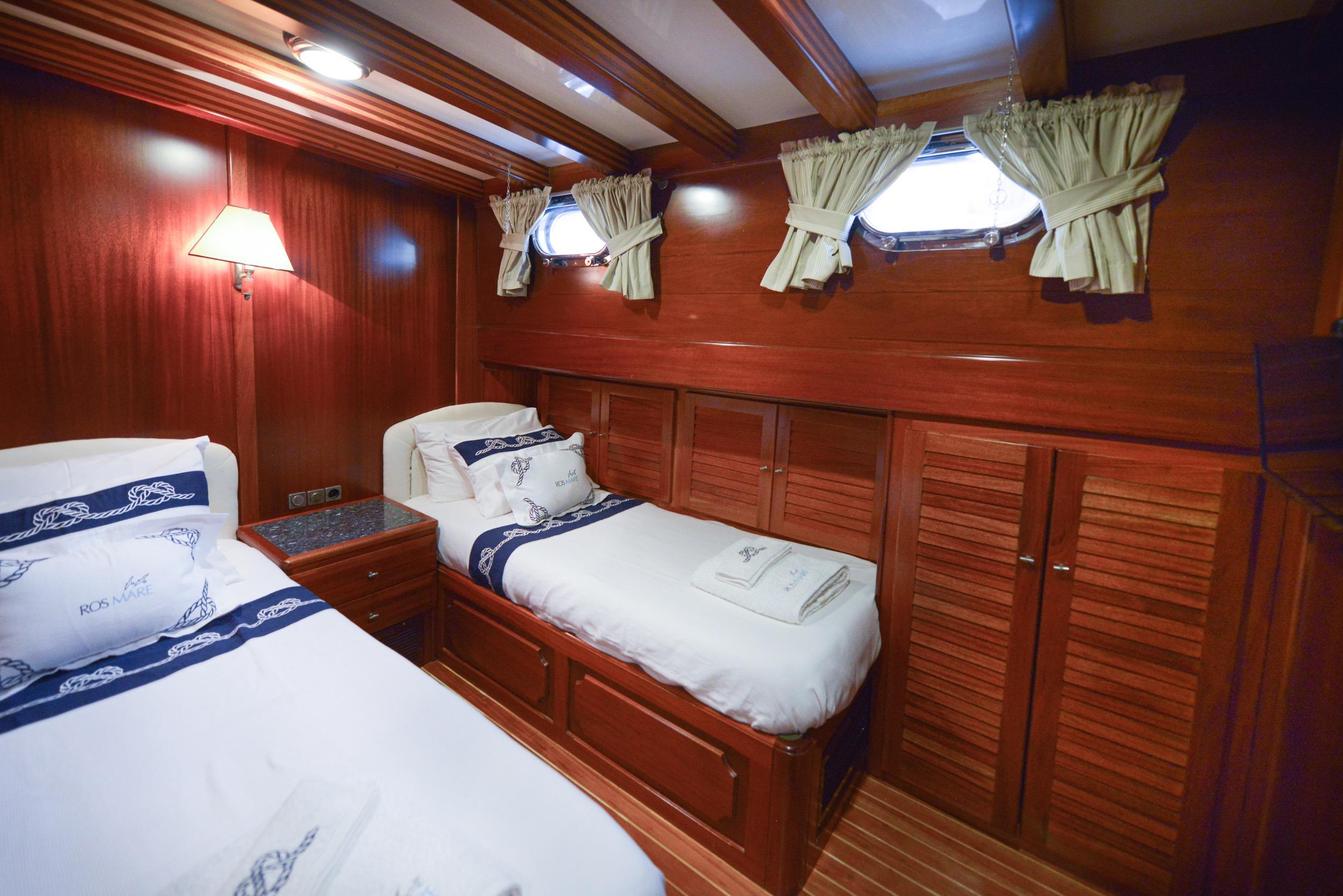 Ros Mare gulet accommodation interior cabin in Türkiye