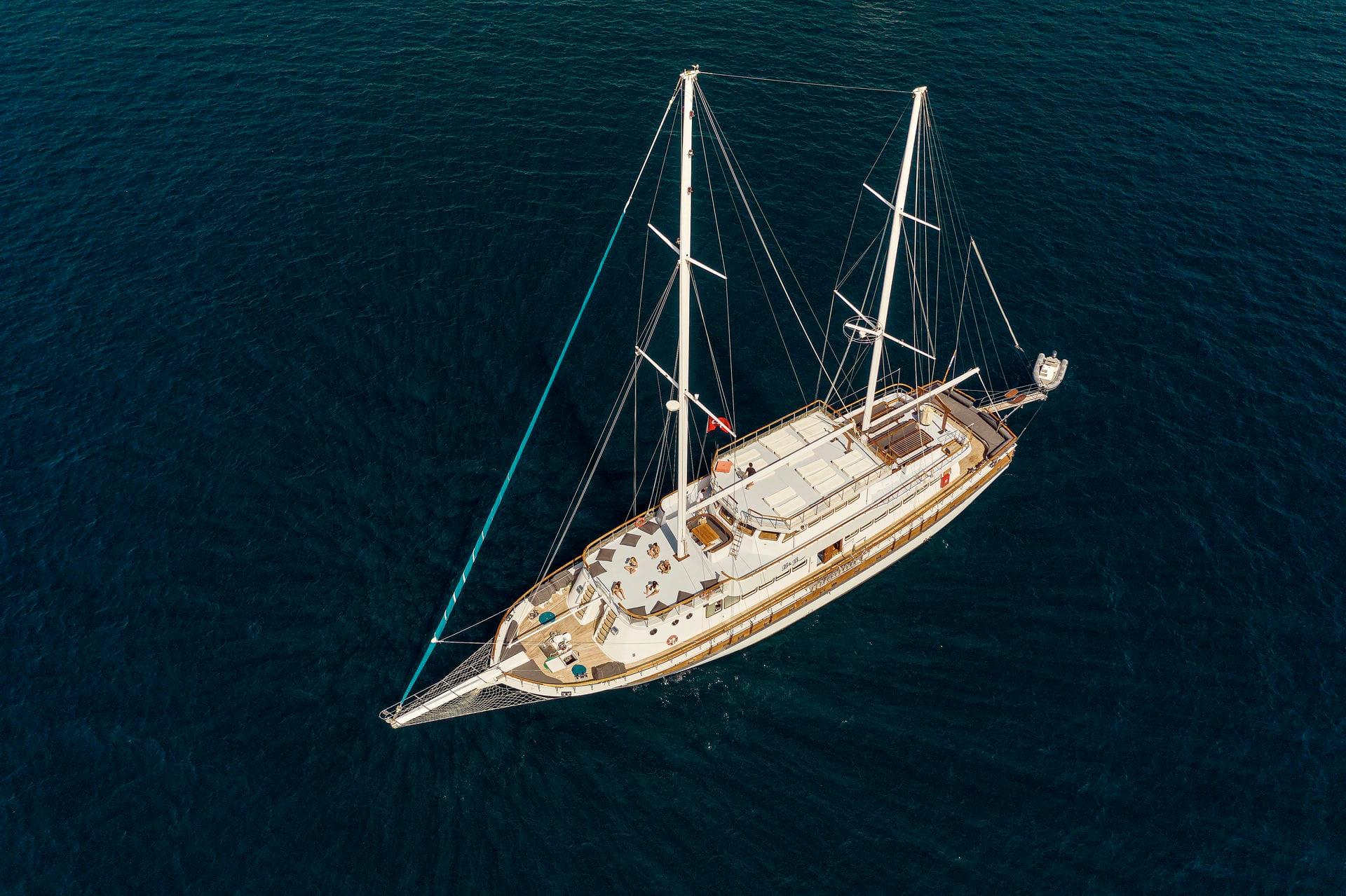 Boreas gulet aerial view in Türkiye
