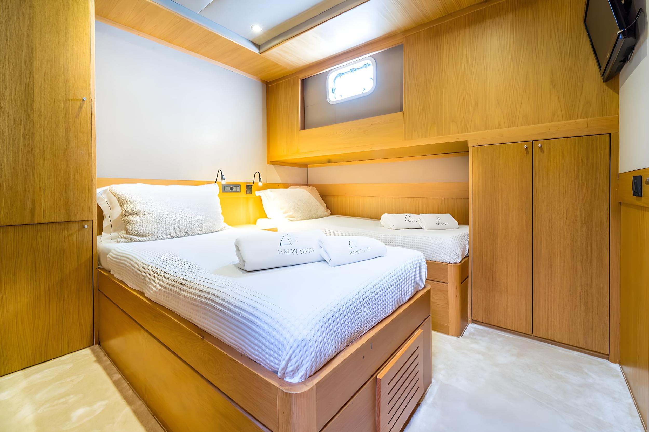 Happy Days gulet accommodation interior cabin in Türkiye