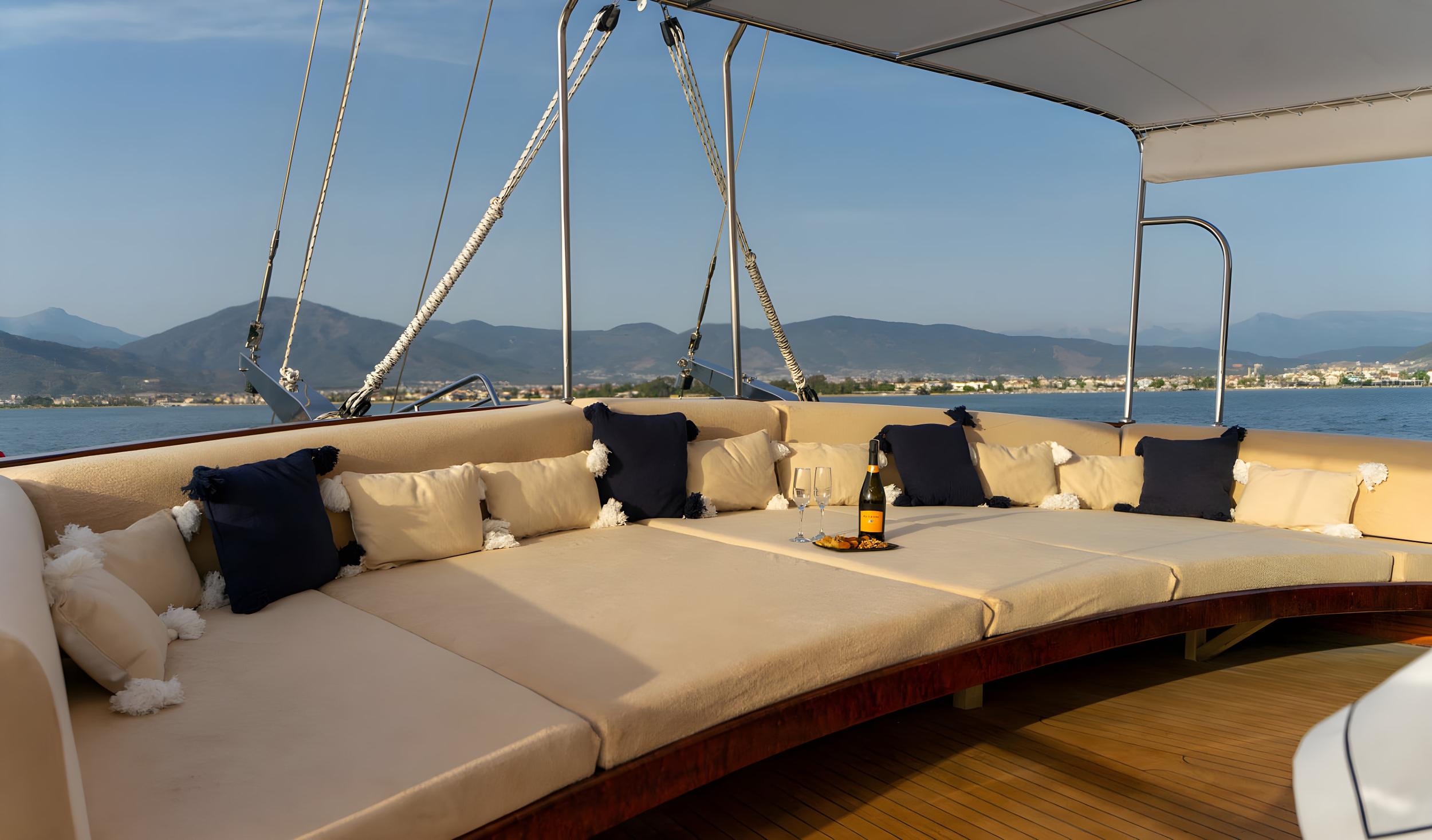 Happy Days gulet amenities exterior deck in Türkiye