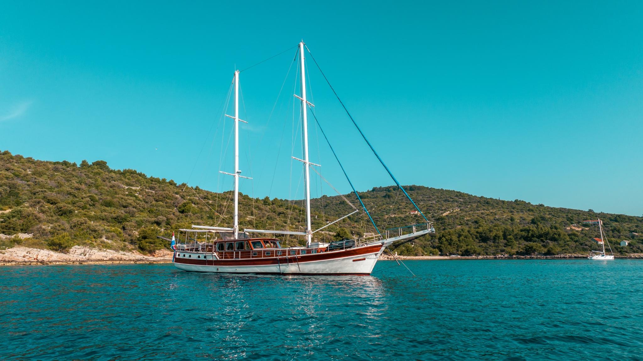 Andi Star gulet amenities aerial view in Croatia