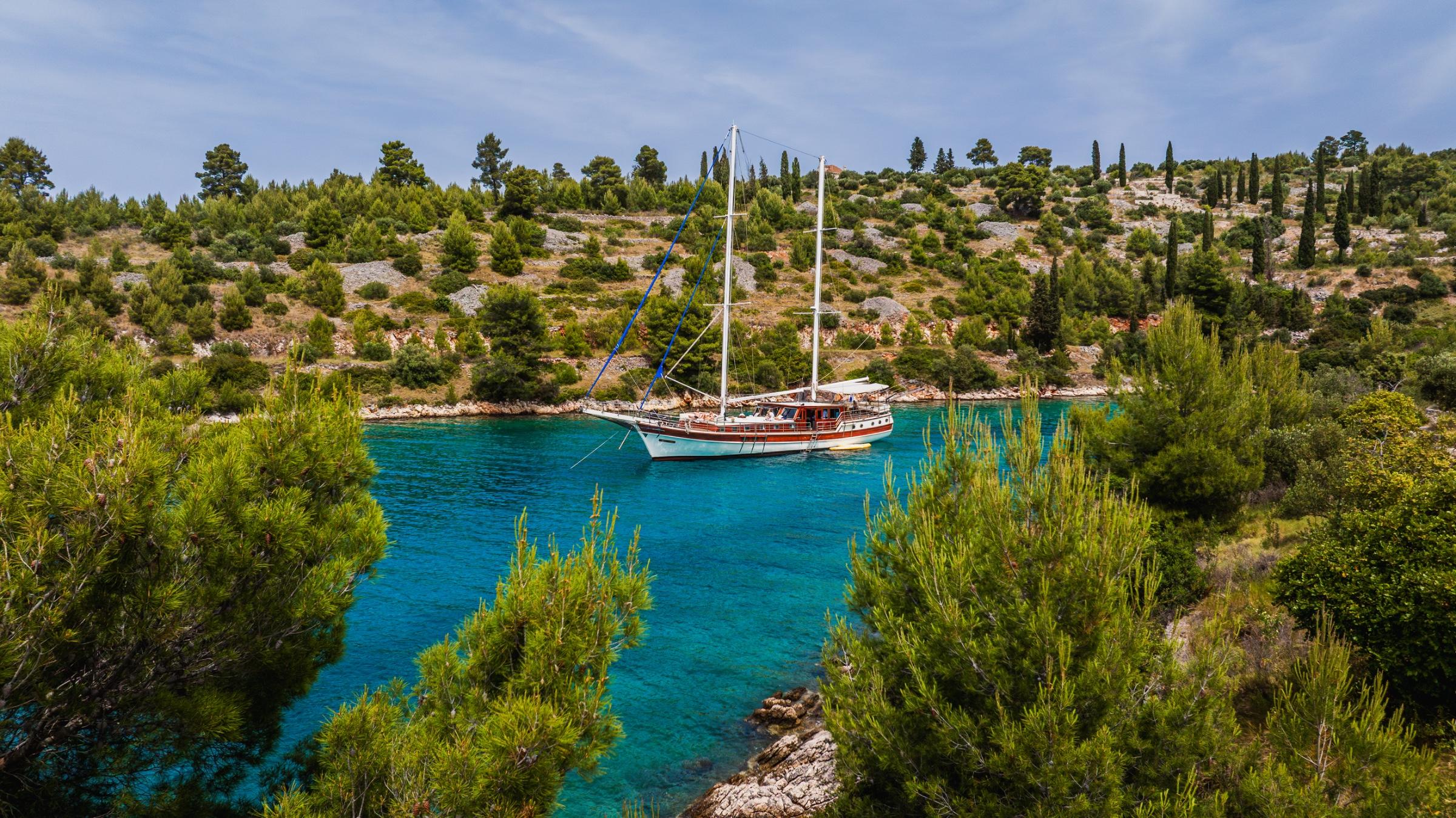 Andi Star gulet amenities aerial view in Croatia