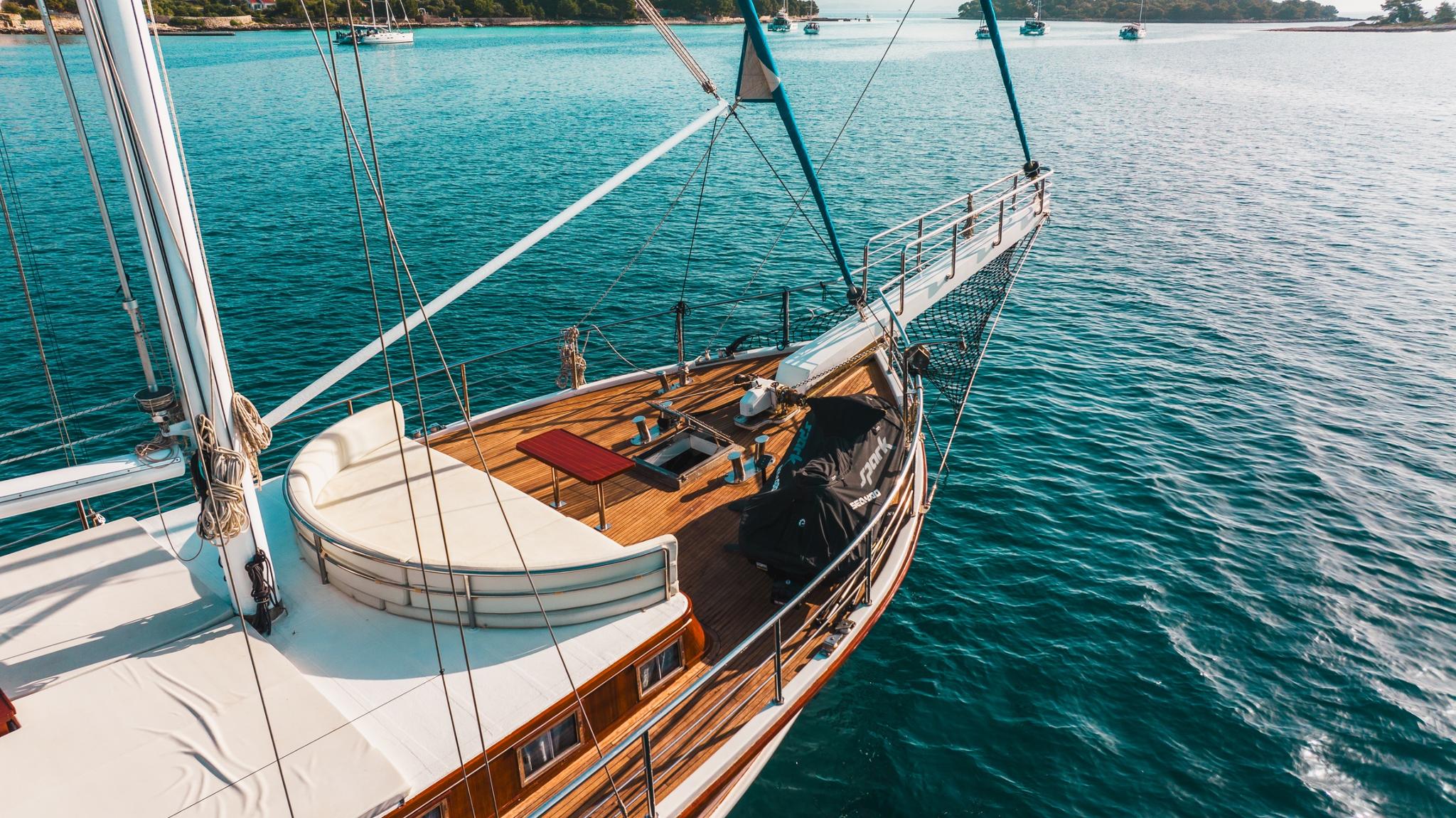 Andi Star gulet amenities aerial view in Croatia