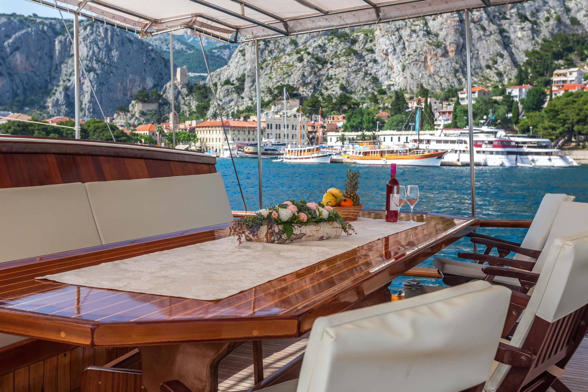 Andi Star gulet amenities exterior deck in Croatia