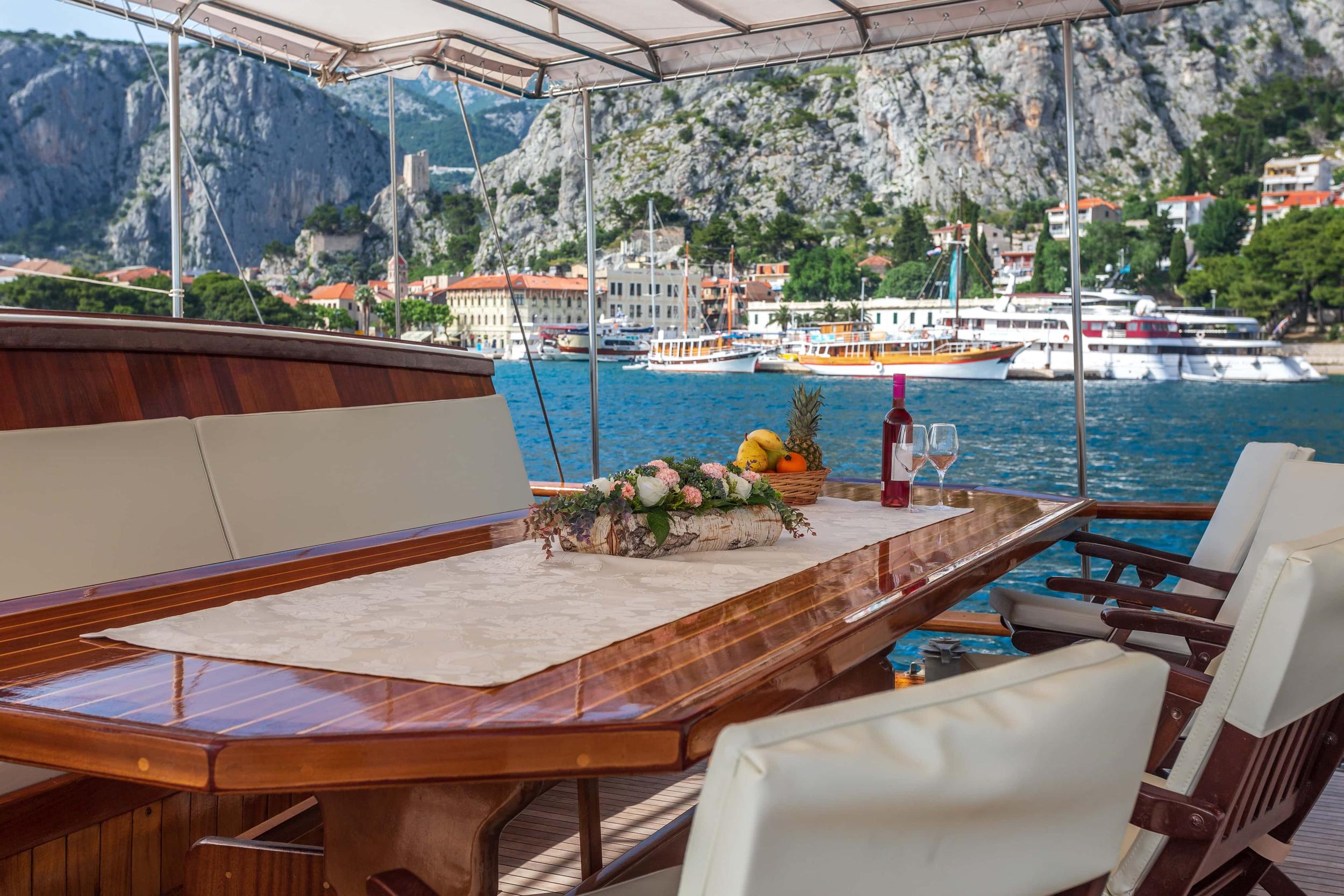 Andi Star gulet amenities exterior deck in Croatia