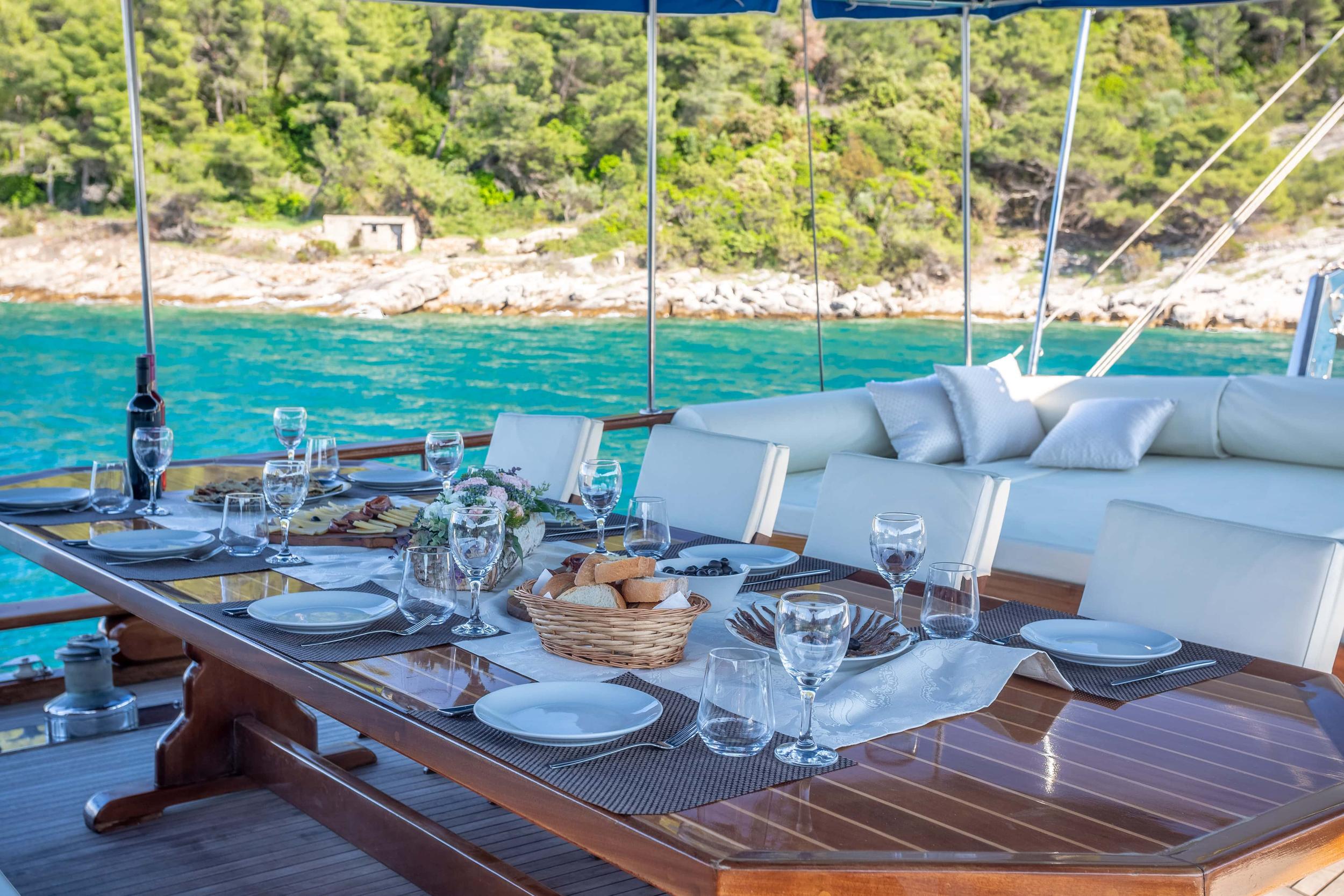 Andi Star gulet amenities exterior deck in Croatia