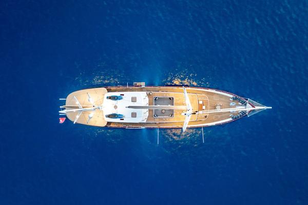Zelda gulet aerial view in Türkiye