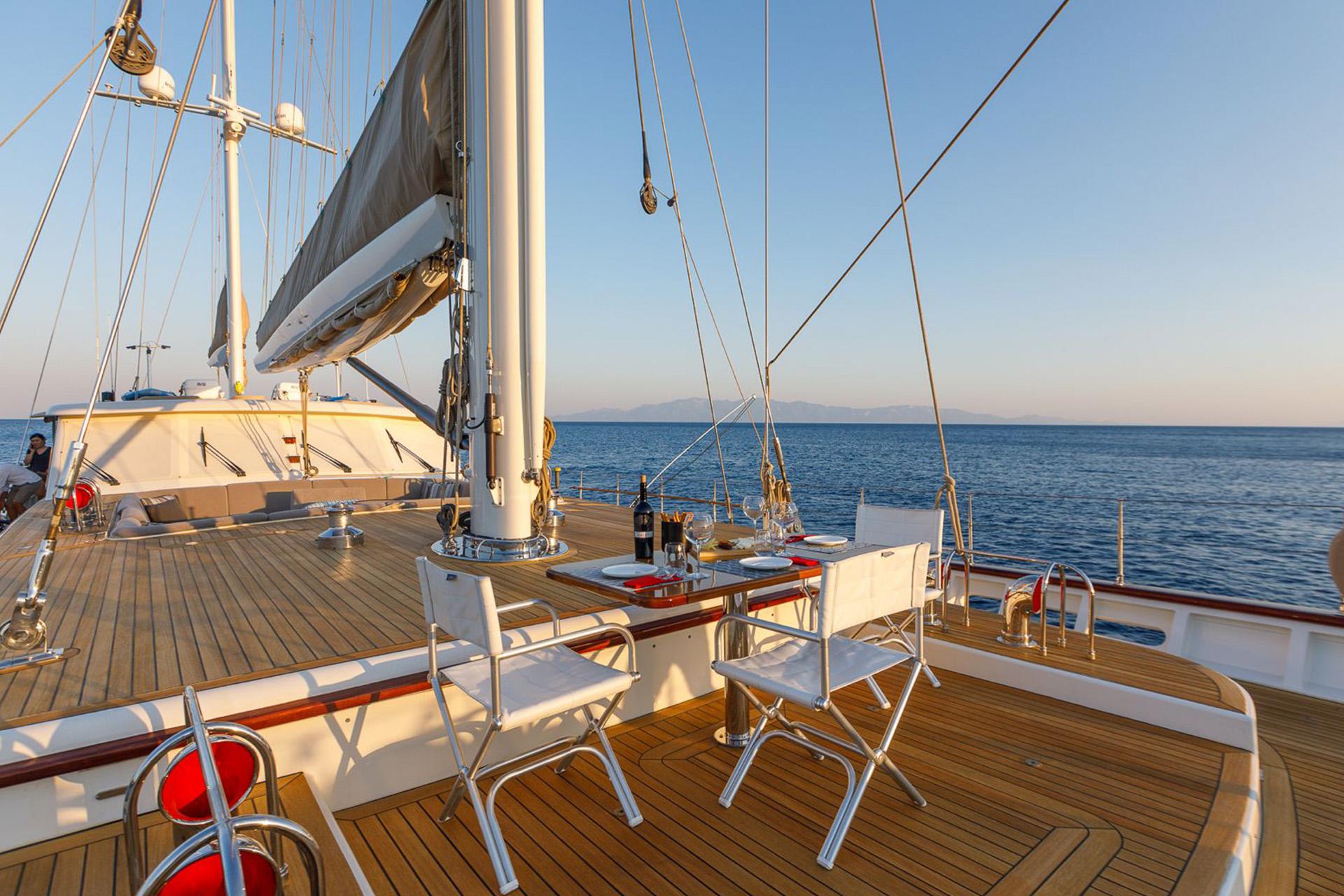 Zelda gulet amenities exterior deck in Türkiye