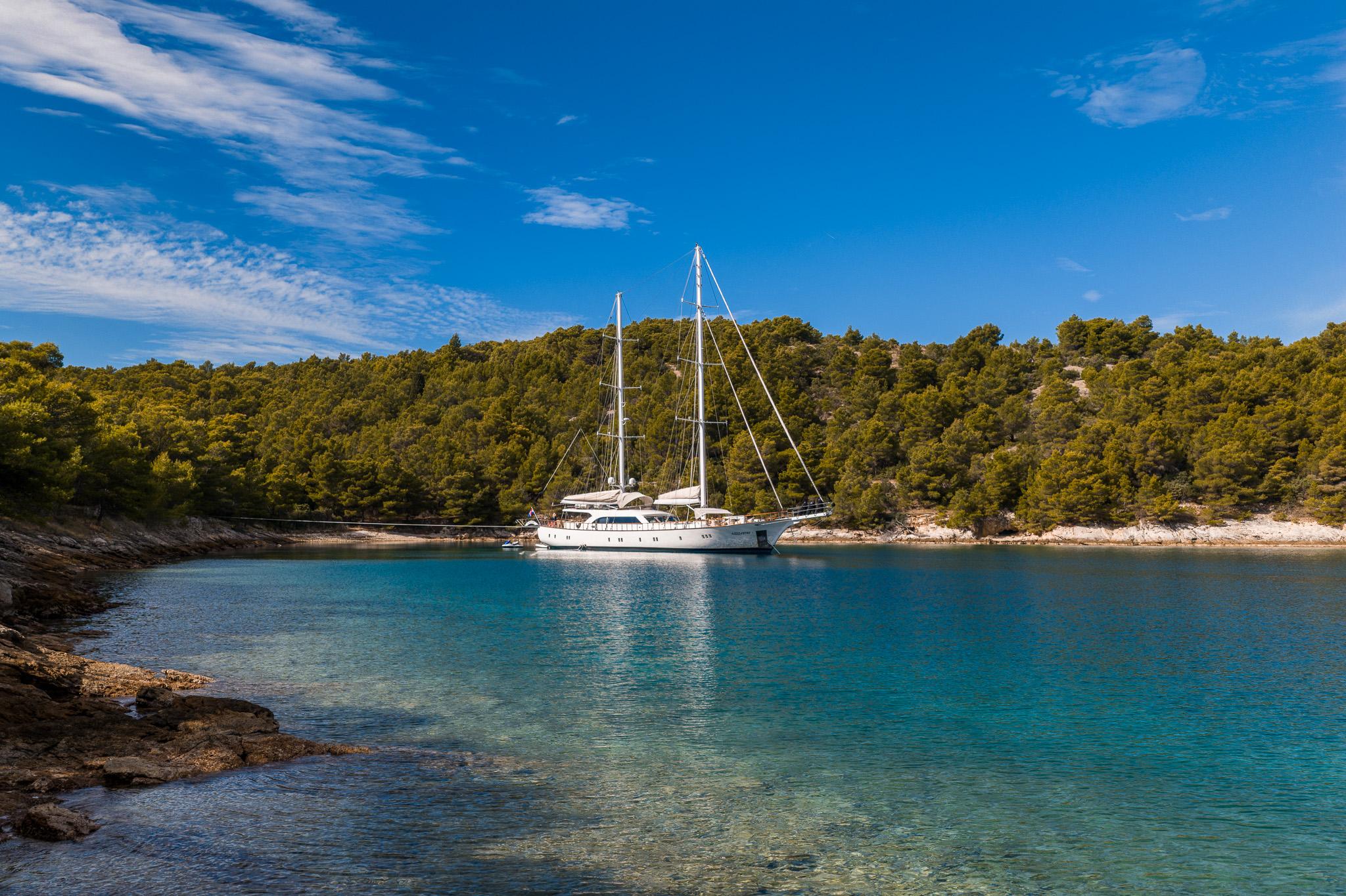 Alessandro I gulet amenities aerial view in Croatia