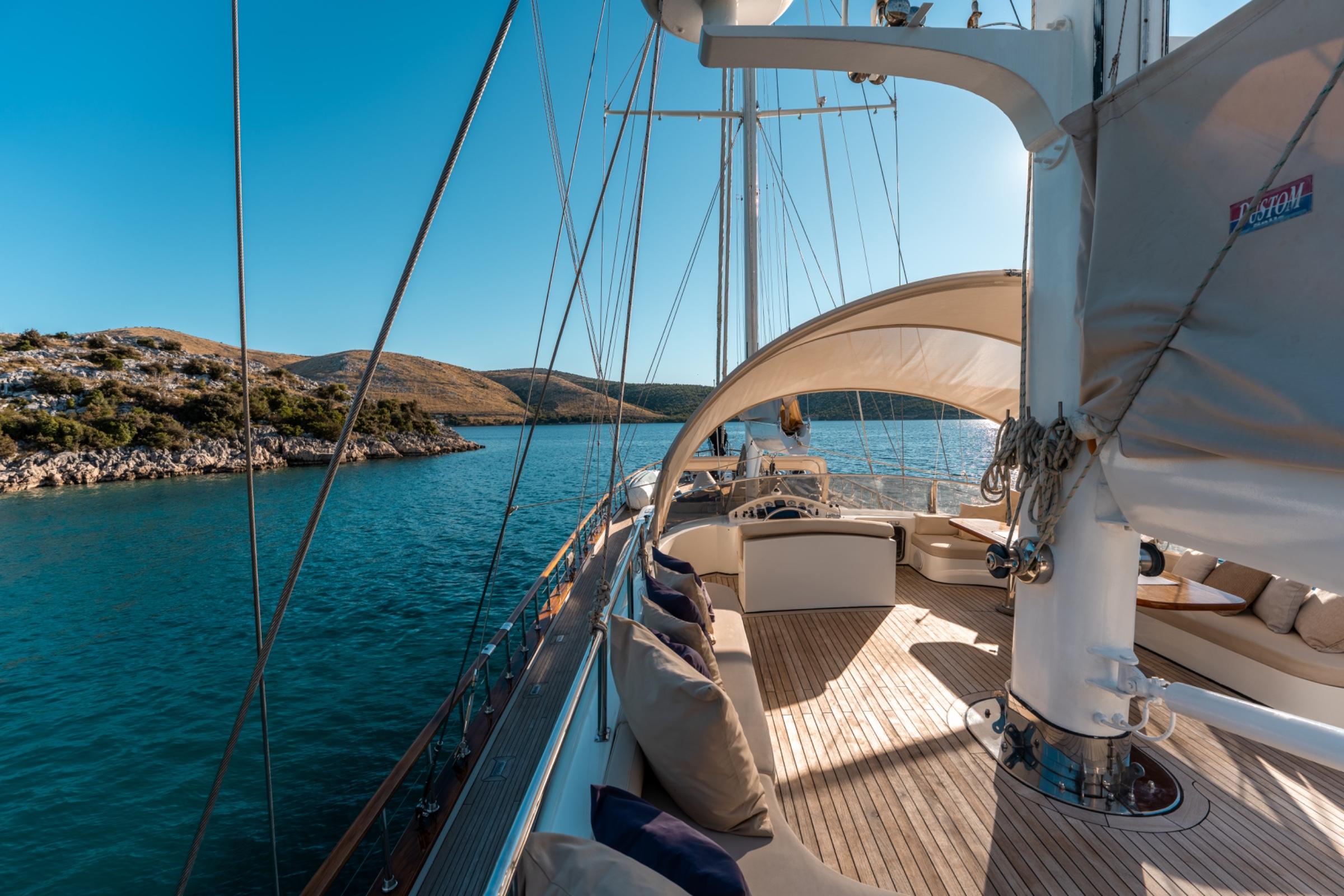 Alessandro I gulet amenities exterior deck in Croatia
