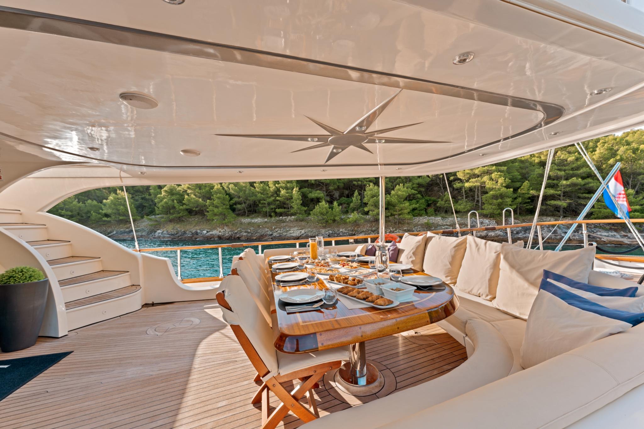 Alessandro I gulet amenities exterior deck in Croatia