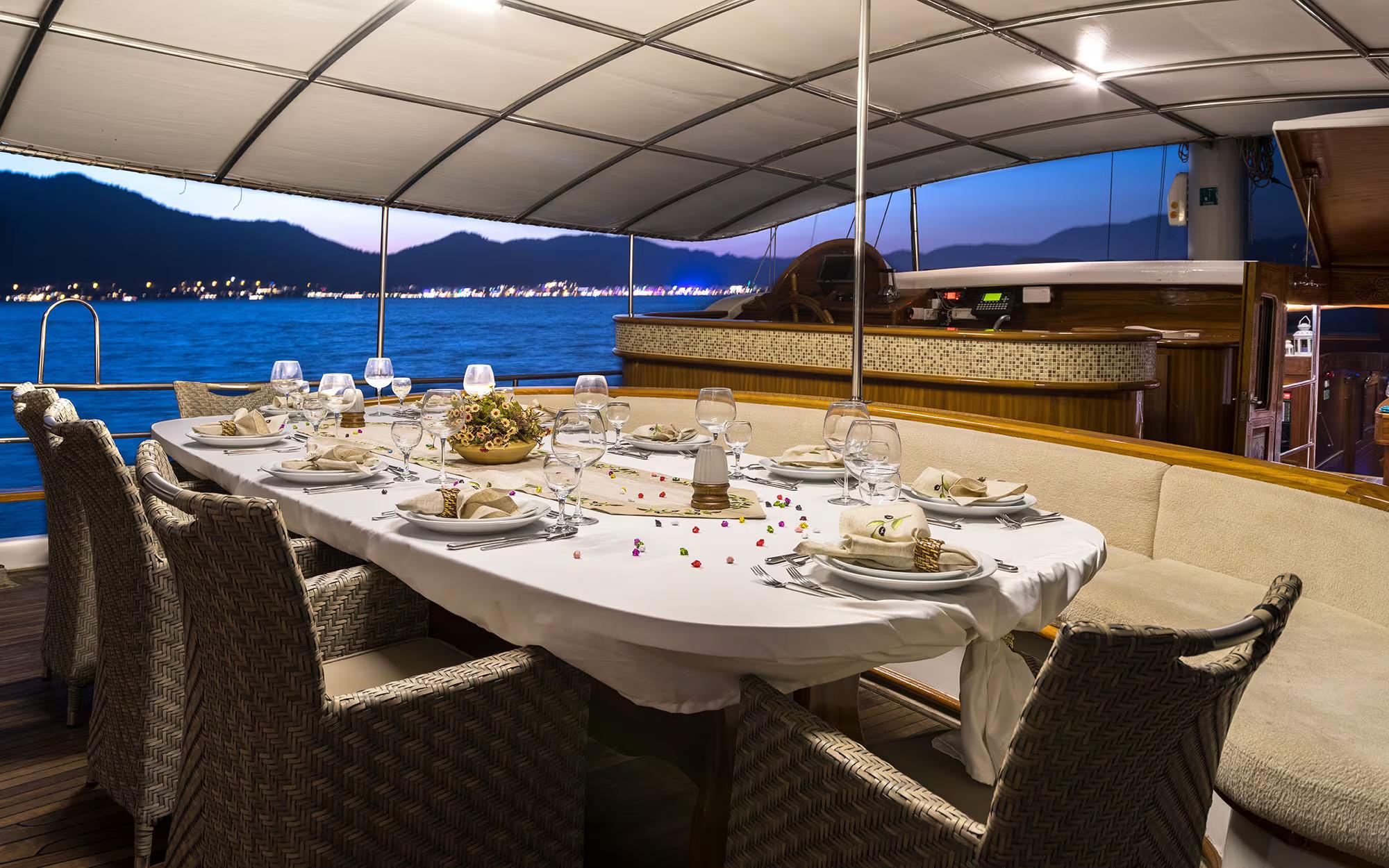 S Nur Taylan gulet amenities exterior deck in Türkiye