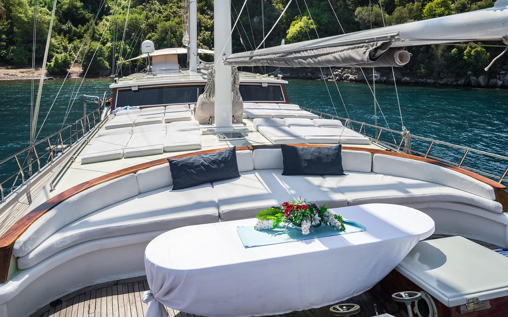 S Nur Taylan gulet amenities exterior deck in Türkiye