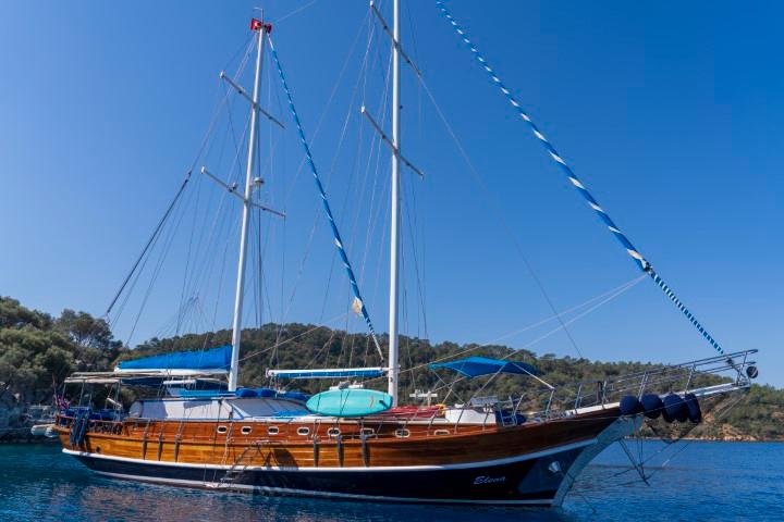 Elena gulet amenities aerial view in Türkiye