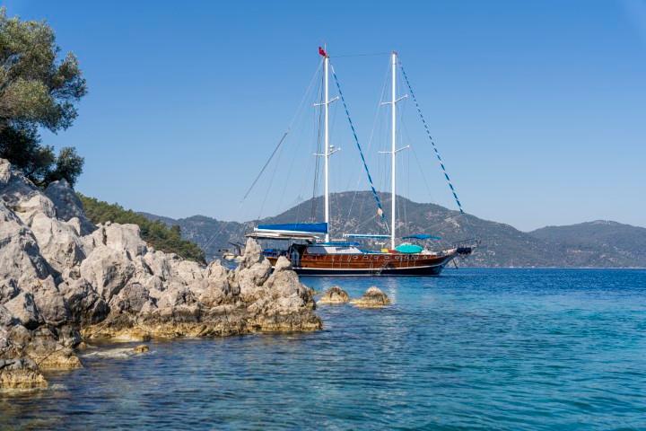 Elena gulet amenities aerial view in Türkiye