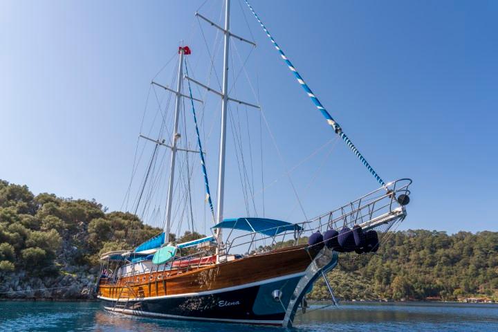 Elena gulet amenities aerial view in Türkiye