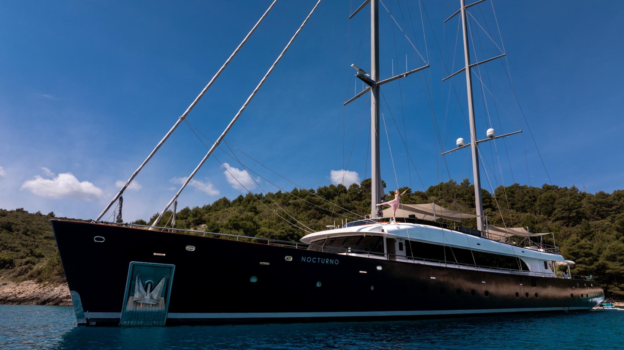 Nocturno gulet amenities aerial view in Croatia