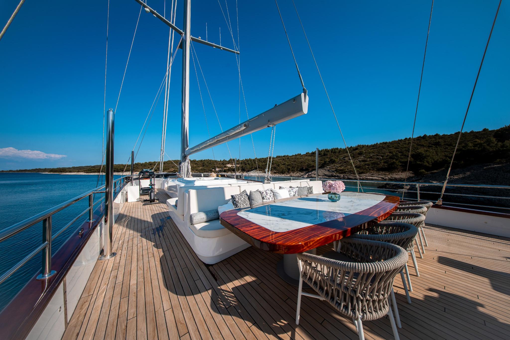 Nocturno gulet amenities exterior deck in Croatia