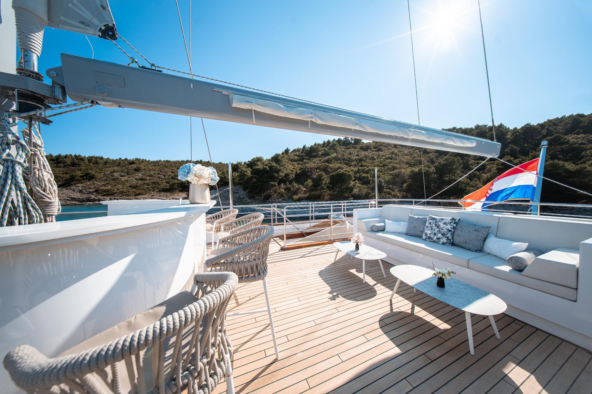 Nocturno gulet amenities exterior deck in Croatia