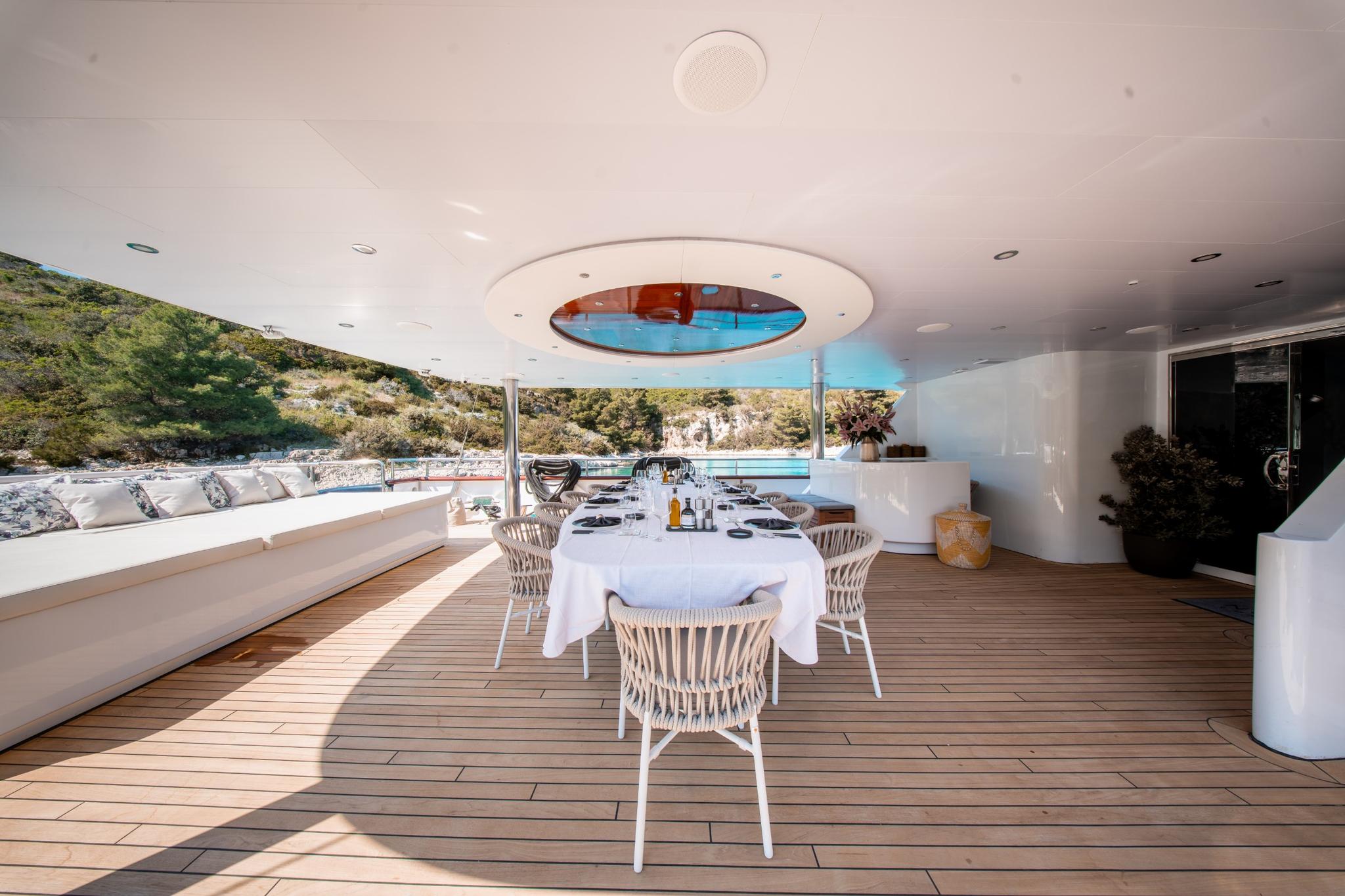 Nocturno gulet amenities exterior deck in Croatia