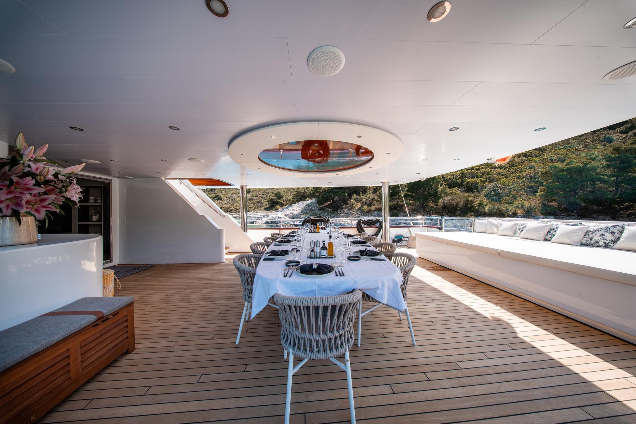 Nocturno gulet amenities exterior deck in Croatia