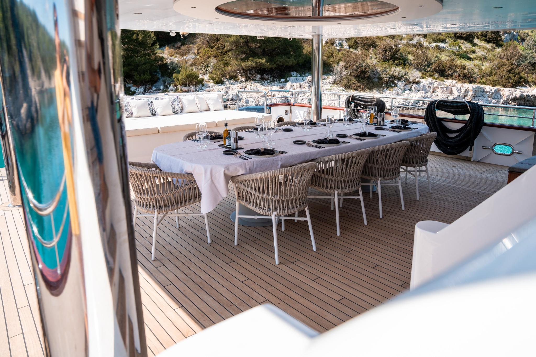 Nocturno gulet amenities exterior deck in Croatia