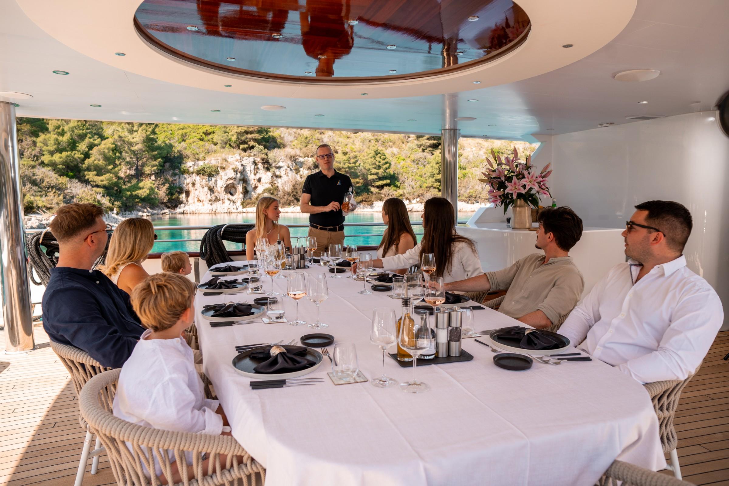 Nocturno gulet amenities lifestyle dining in Croatia