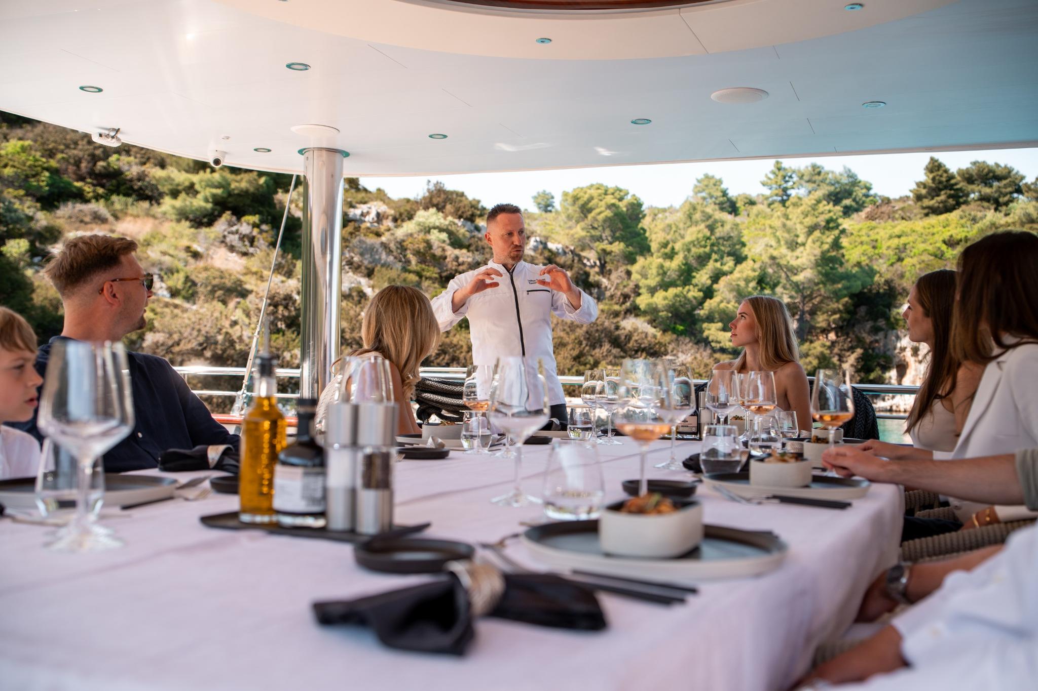 Nocturno gulet amenities lifestyle dining in Croatia