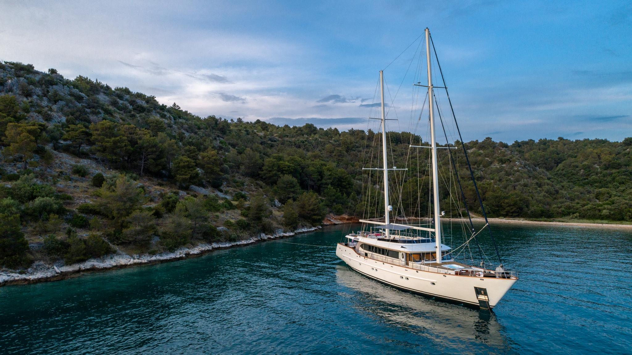 Navilux gulet amenities aerial view in Croatia