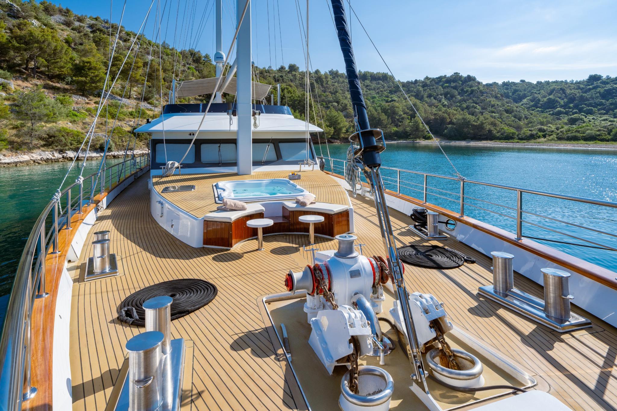 Navilux gulet amenities exterior deck in Croatia