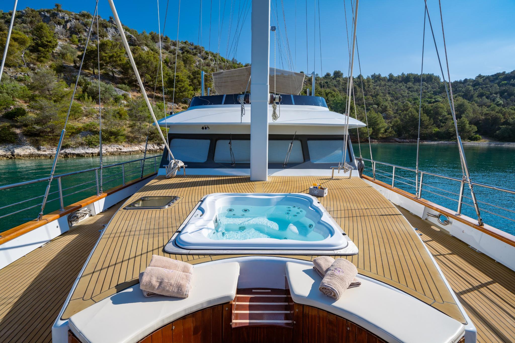 Navilux gulet amenities exterior deck in Croatia