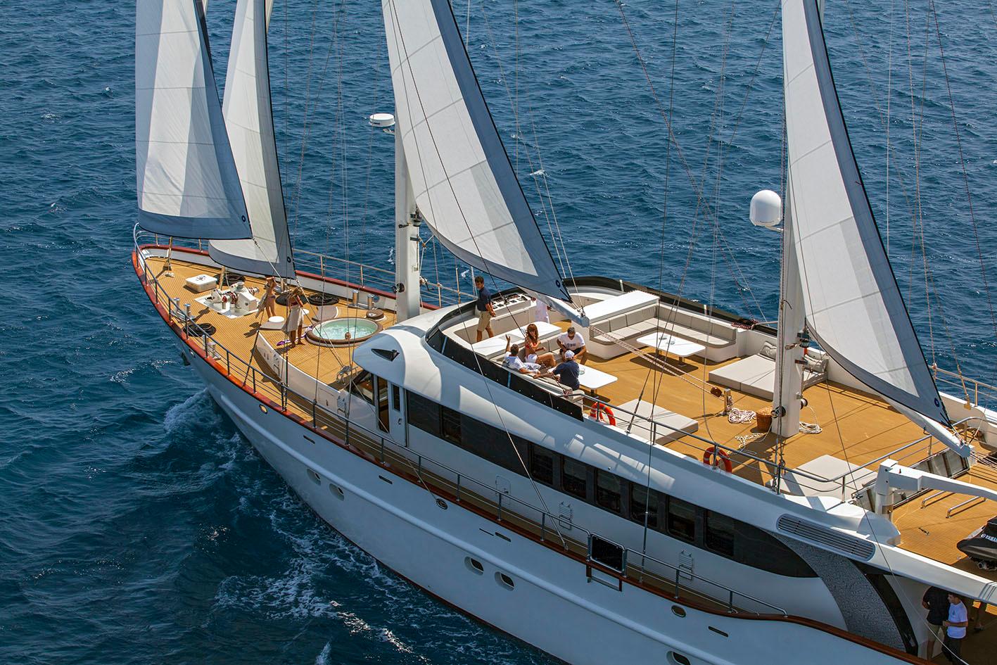 Navilux gulet amenities aerial view in Croatia