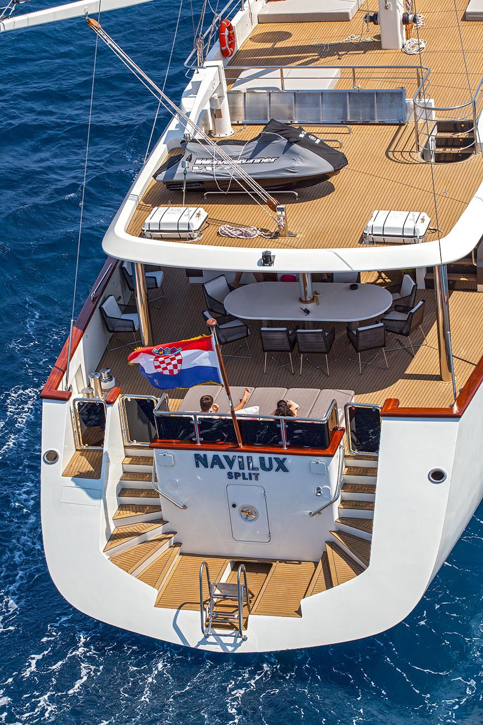 Navilux gulet amenities exterior deck in Croatia