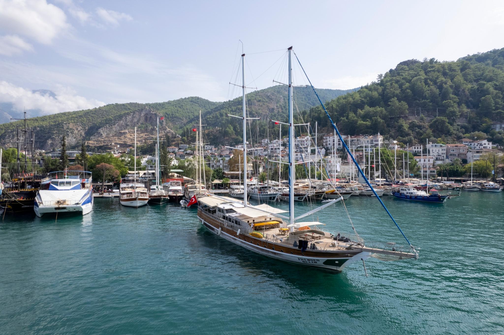 Prenses Selin gulet amenities aerial view in Türkiye