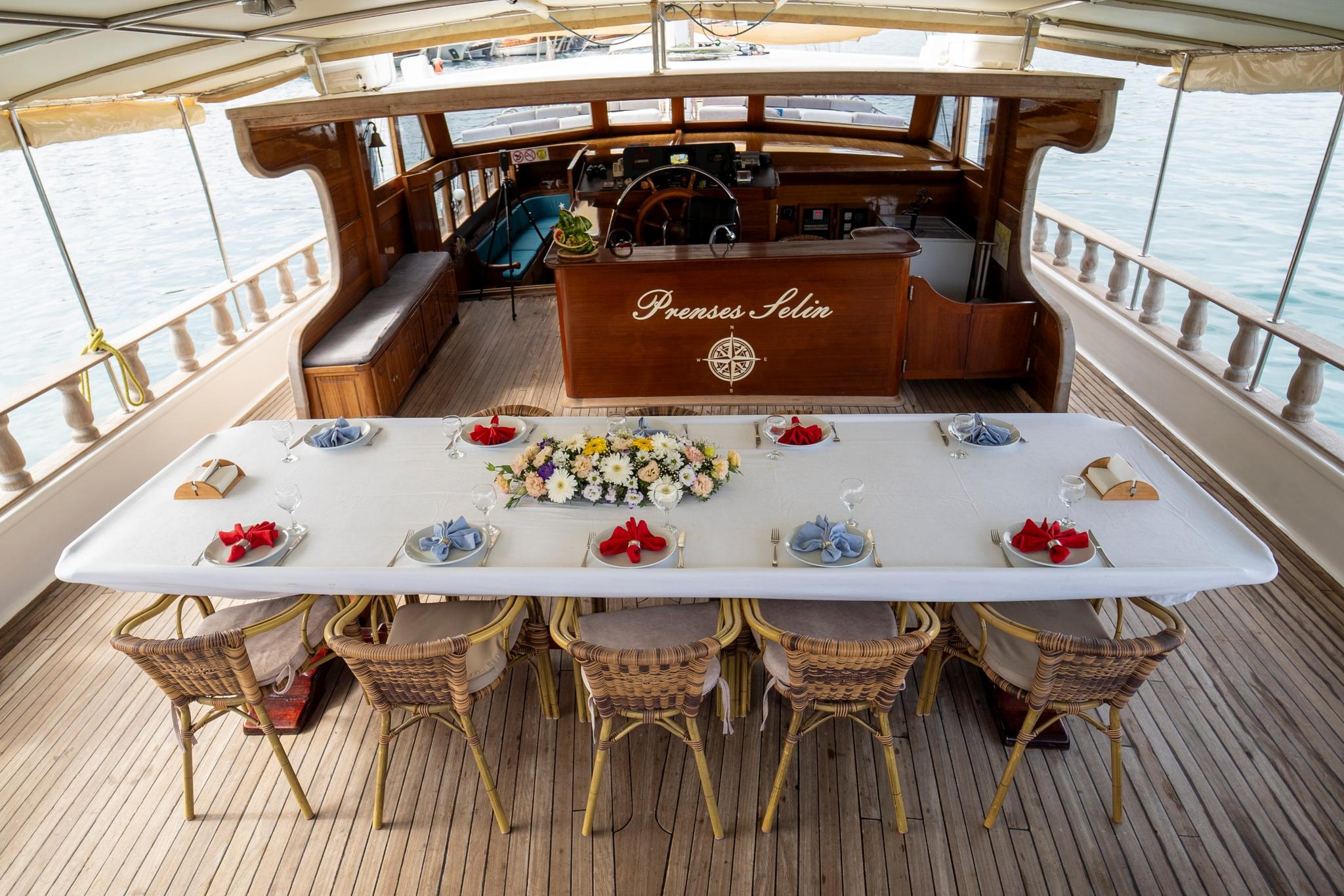 Prenses Selin gulet amenities exterior deck in Türkiye