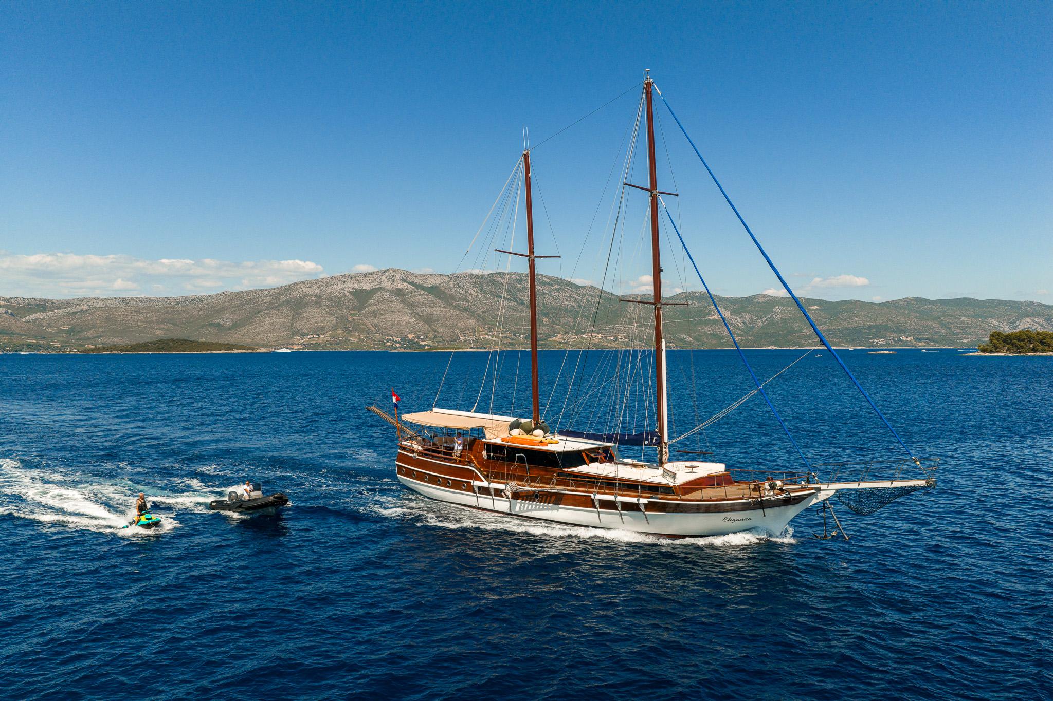 Eleganza gulet amenities aerial view in Croatia