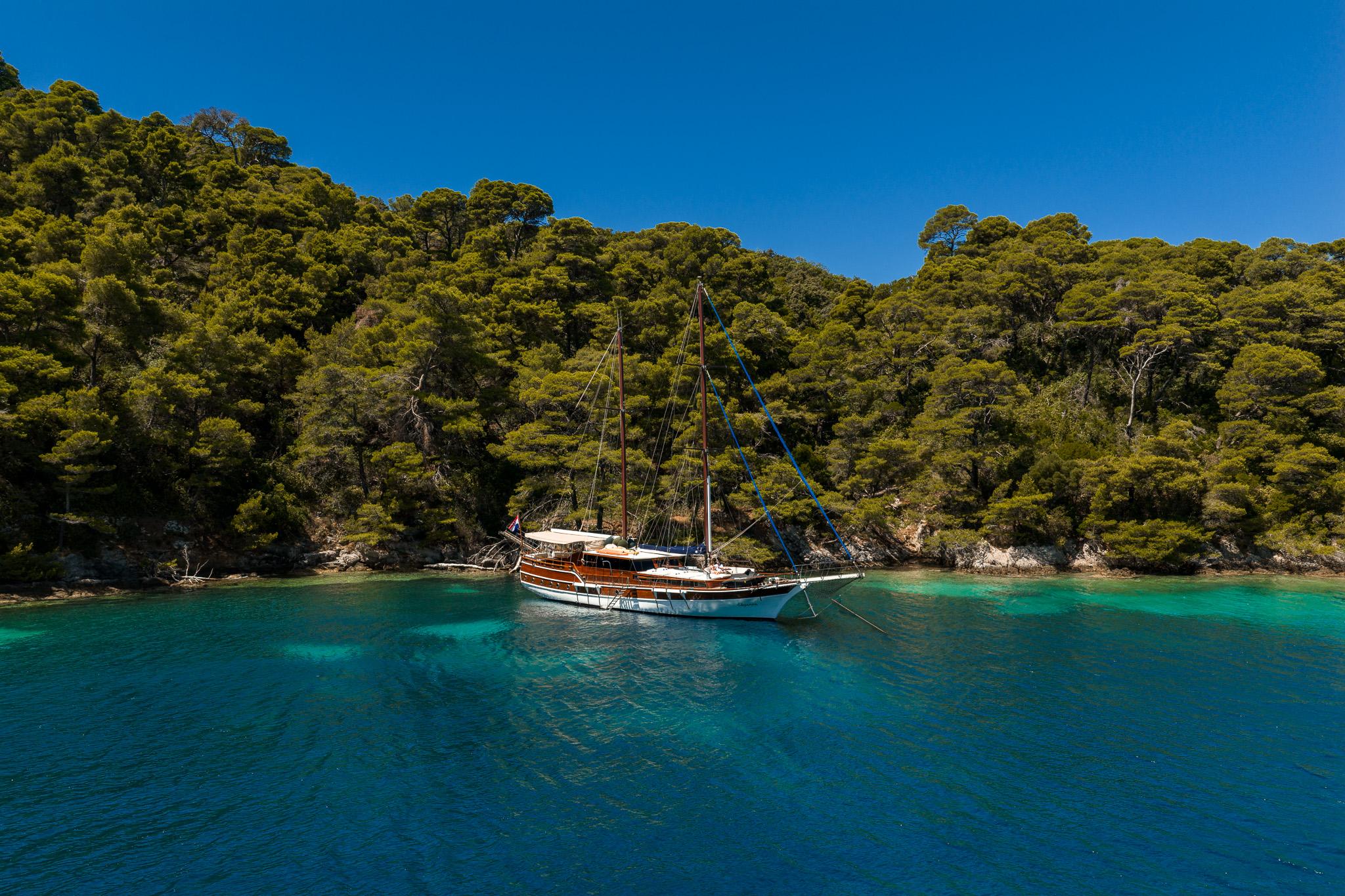 Eleganza gulet amenities aerial view in Croatia