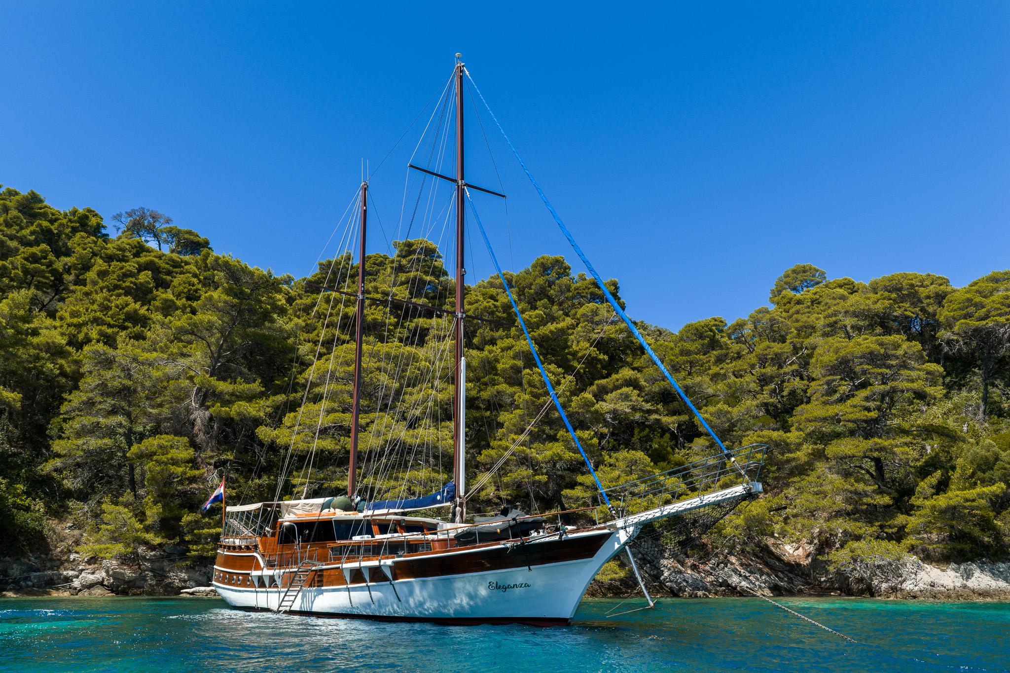 Eleganza gulet amenities aerial view in Croatia