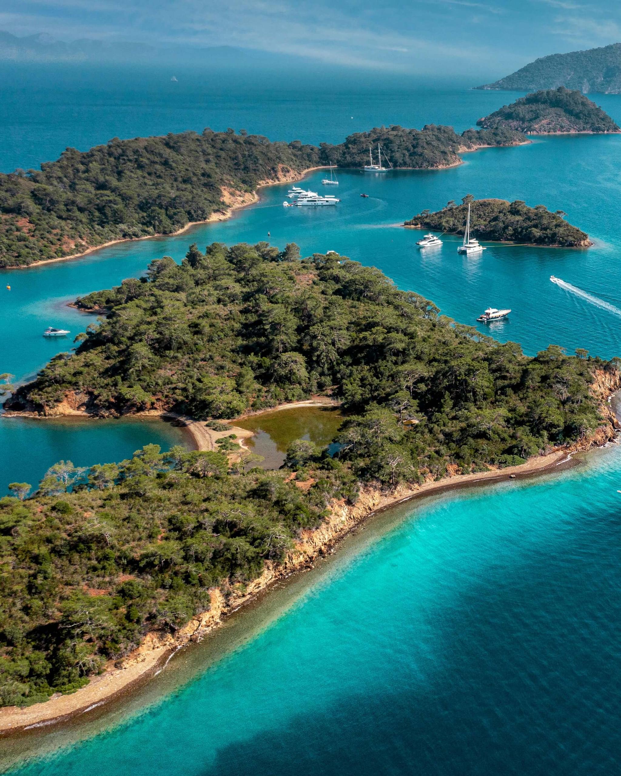 Silver Moon gulet aerial view in Türkiye