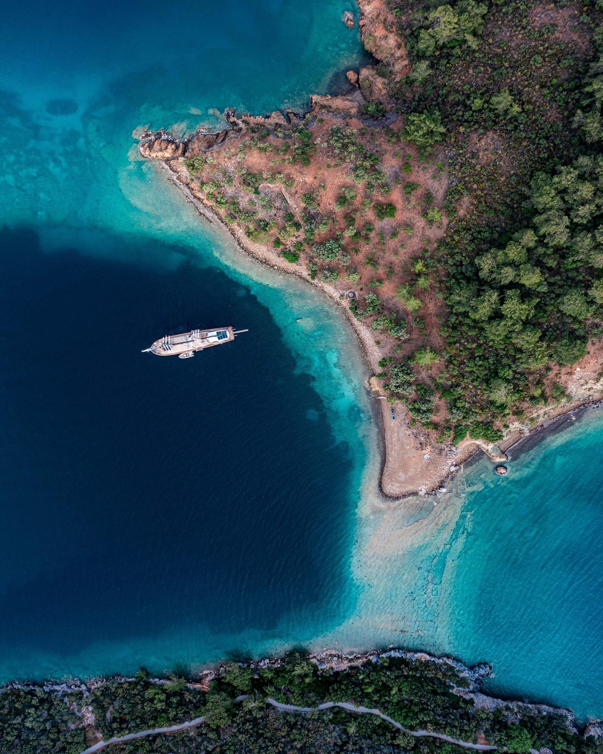 Silver Moon gulet aerial view in Türkiye