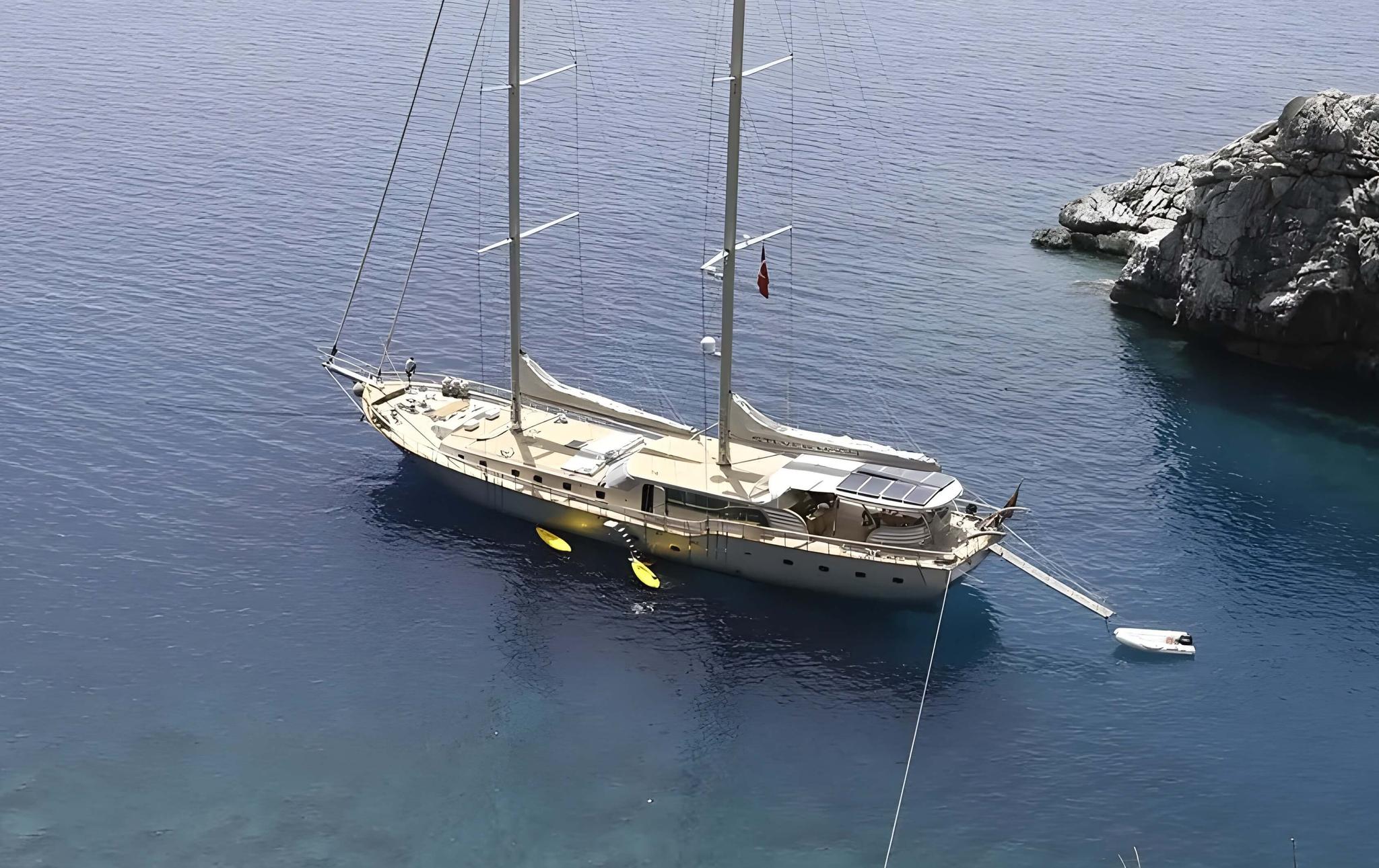 Silver Moon gulet aerial view in Türkiye